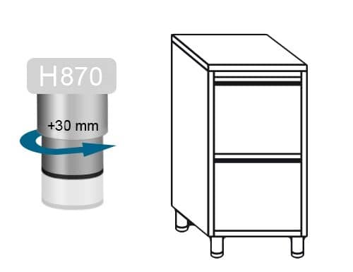 Masă tip dulap PREMIUM - oțel inoxidabil - cu 2 sertare - 500x700 mm — 6