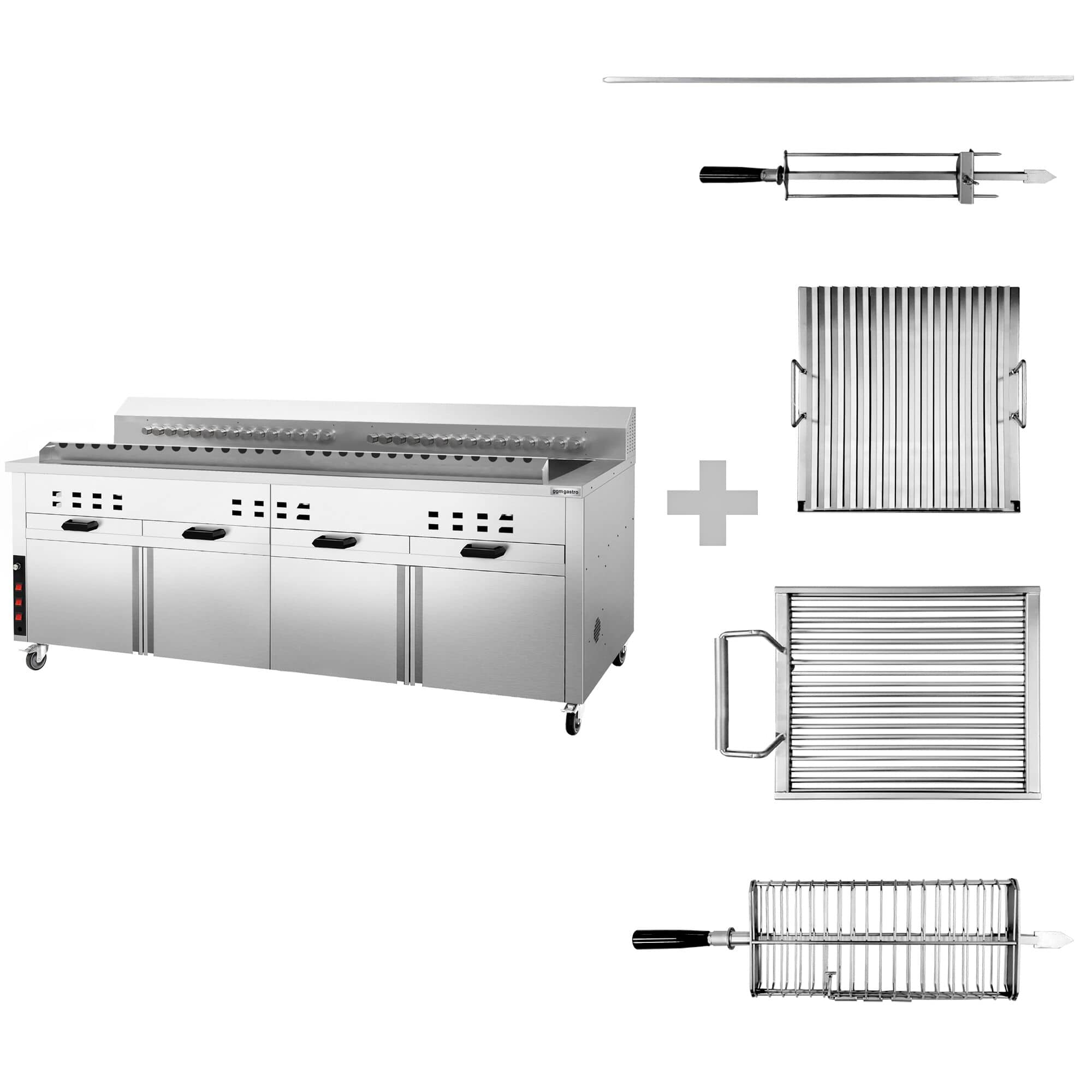 Grătar cu cărbuni – pentru Adana și Shish Kebab – pentru 30 de frigărui cu rotație automată — 2