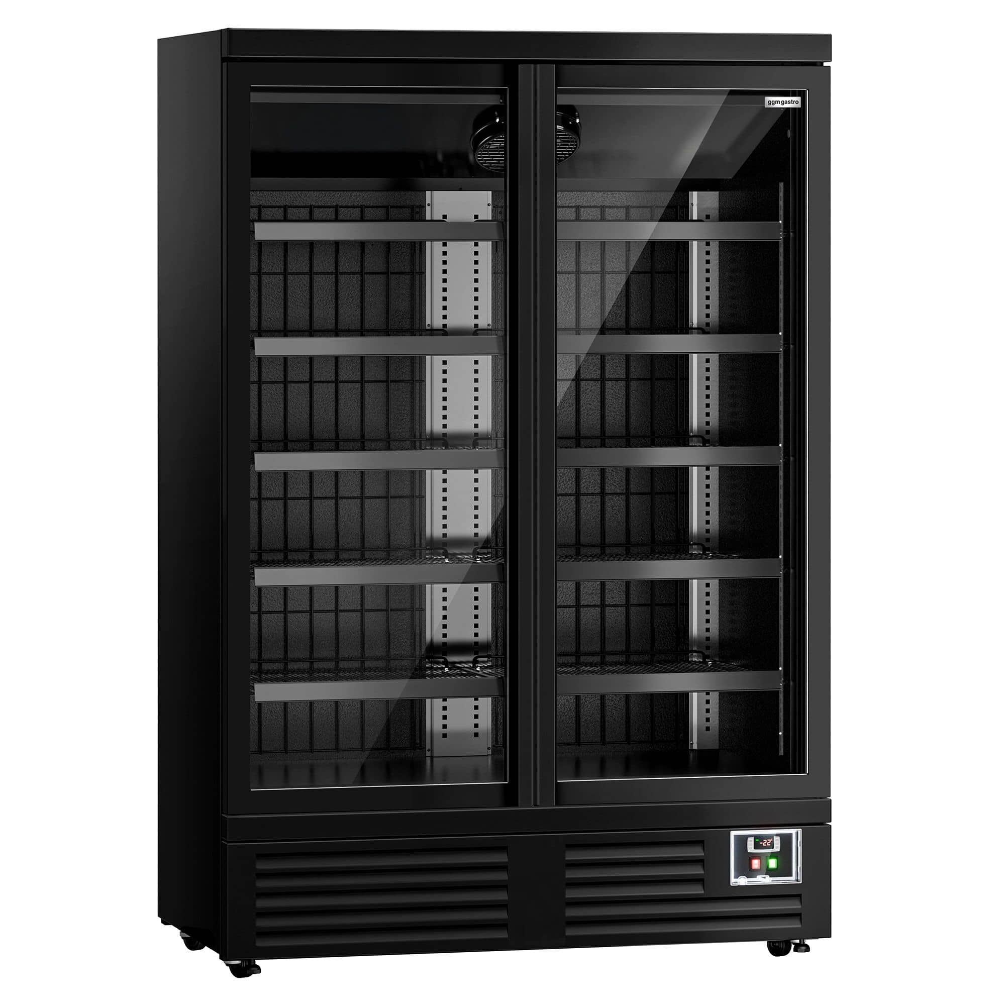 Vitrină congelatoare de perete – 1310 mm – 991 litri – cu 2 uși batante cu geam dublu și 5 rafturi — 4