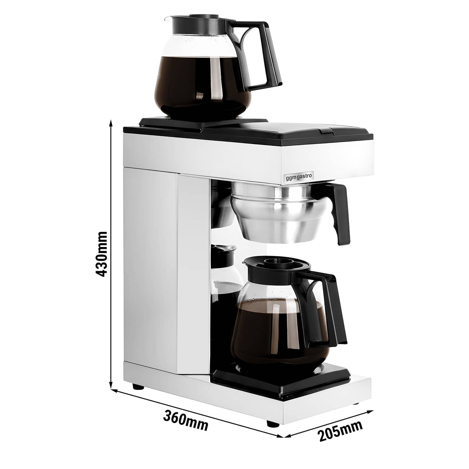 Aparat de cafea cu filtru – 1,8 litri – cu 2 plăci de menținere a căldurii și sistem termokinetic – include 2 carafe din sticlă — 3