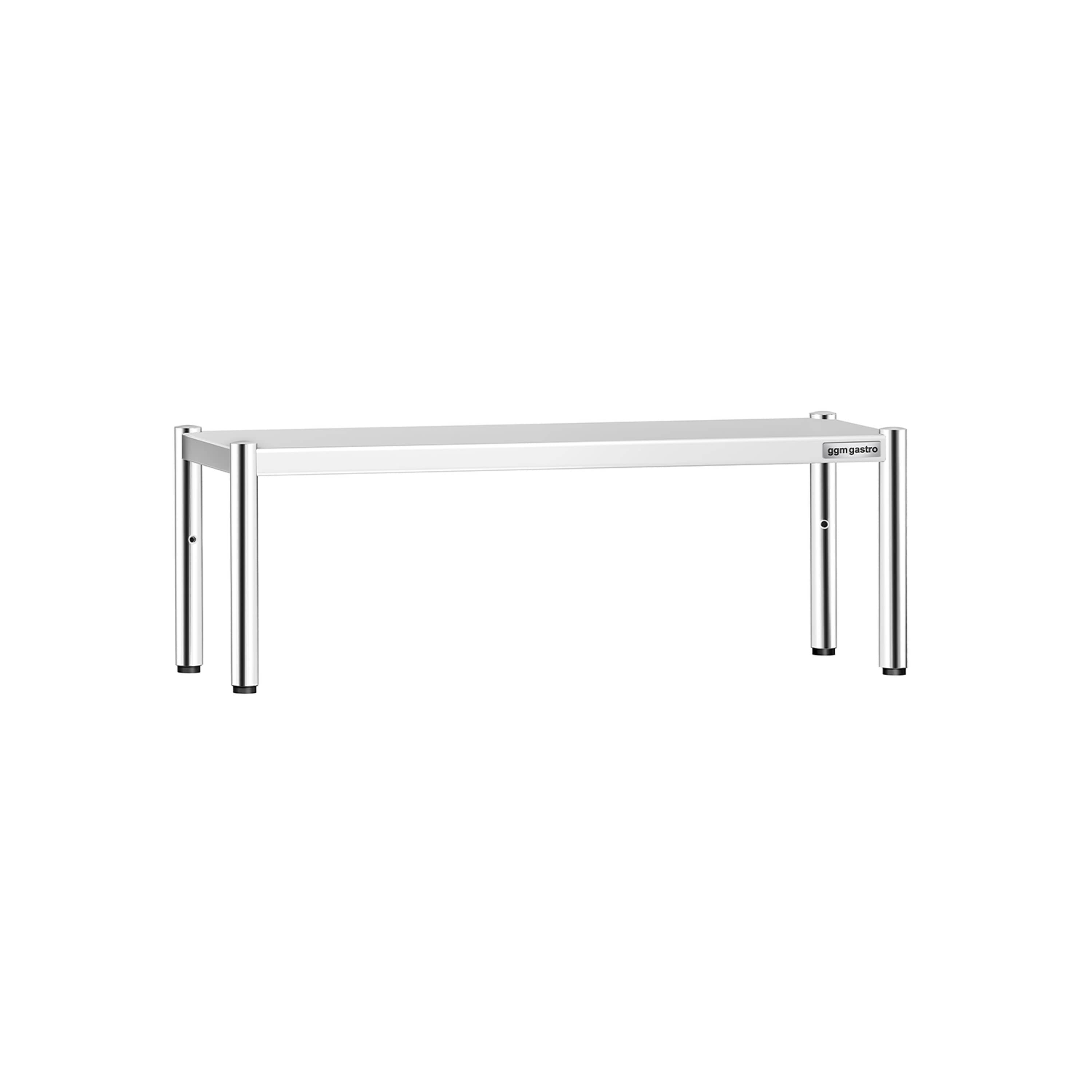 Raft superior pentru masă de lucru PREMIUM din oțel inoxidabil - 1 polițe - 1400x370 mm - polițe reglabile pe înălțime — 2