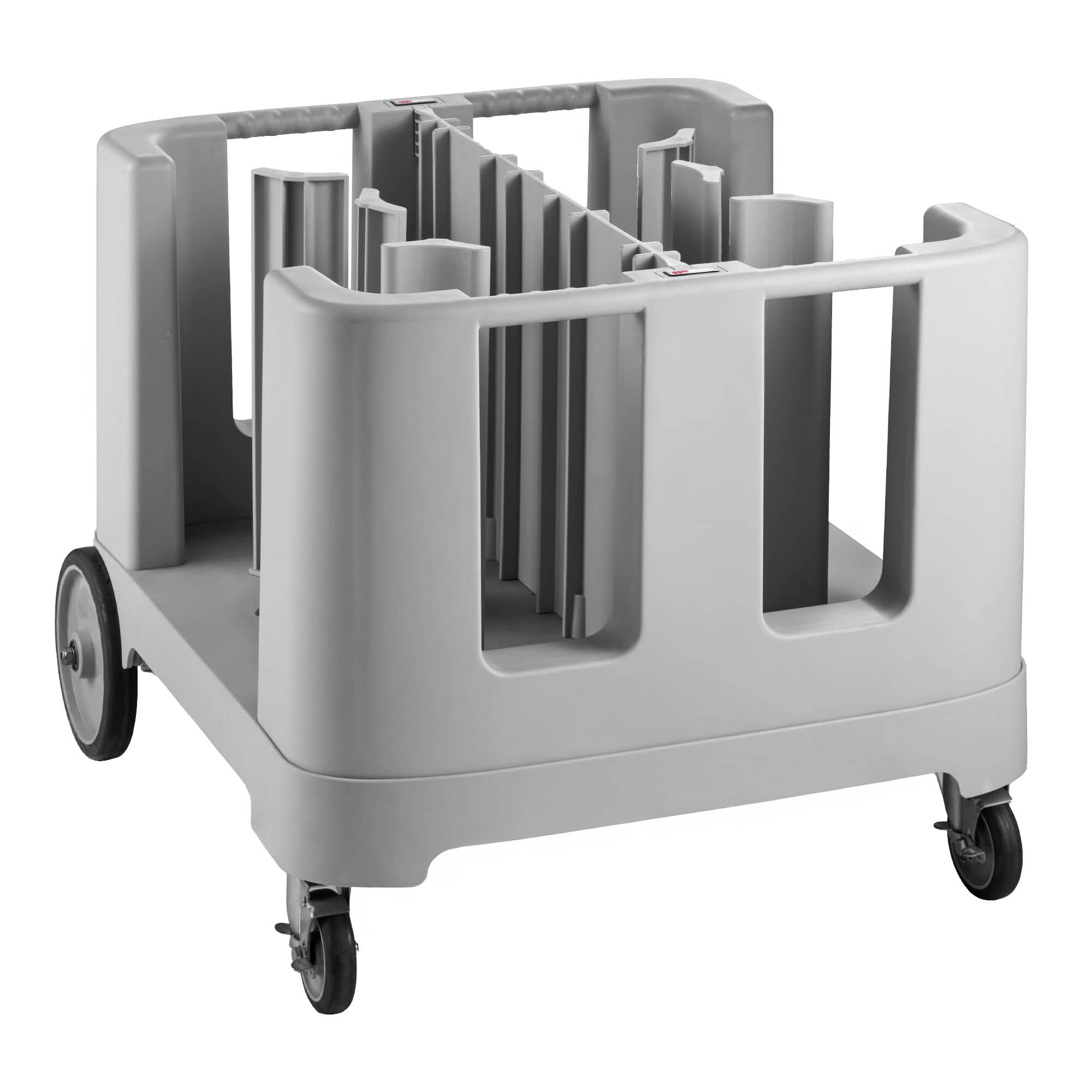 Cărucior distribuitor de farfurii - neutru - 963x908x763 mm - cu roți - 405 farfurii - polietilenă - Ø 114-330 mm — 4