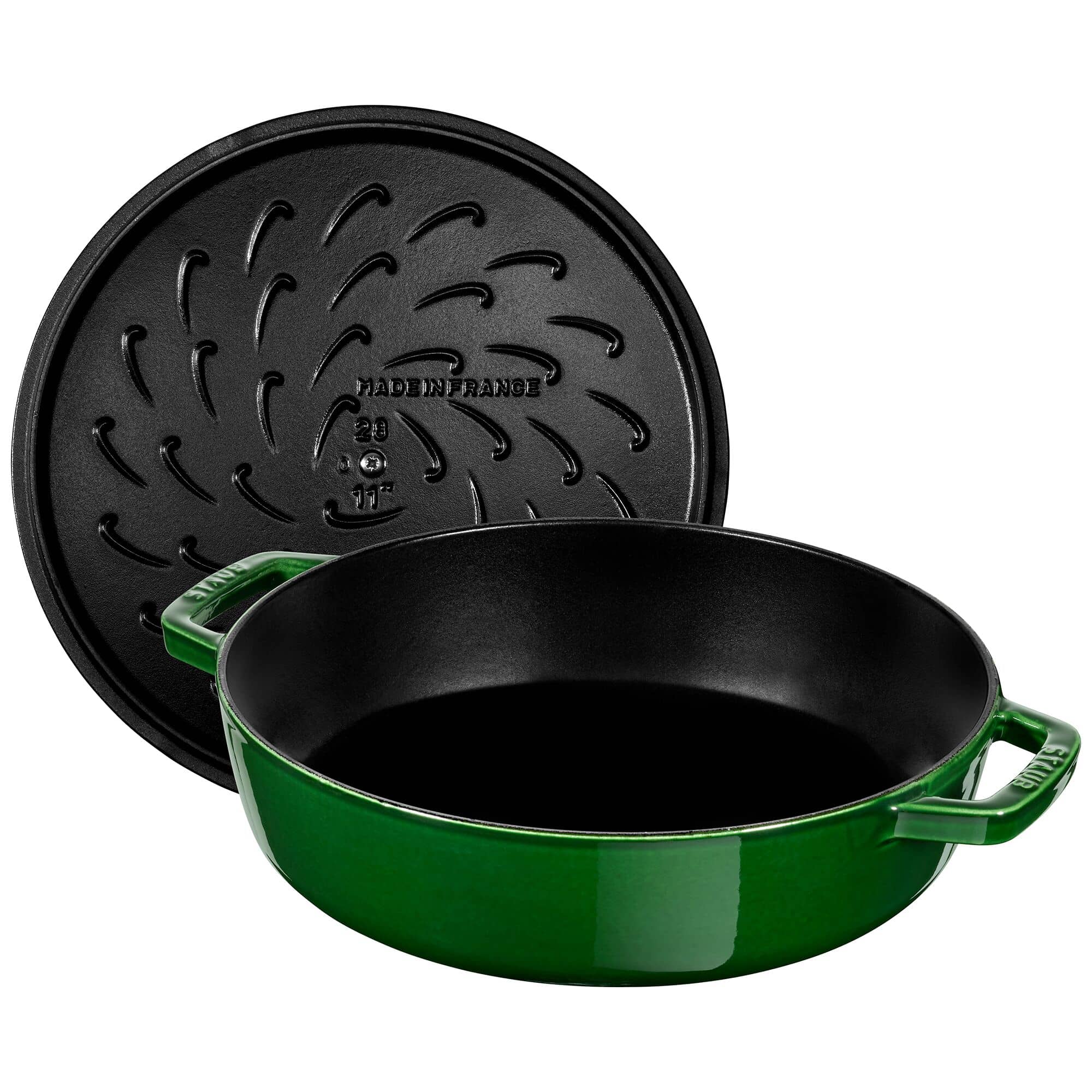PRAF | BRAISERS - Prăjitor cu structură Chistera Drop - 240 mm - Fontă - Busuioc Verde — 5