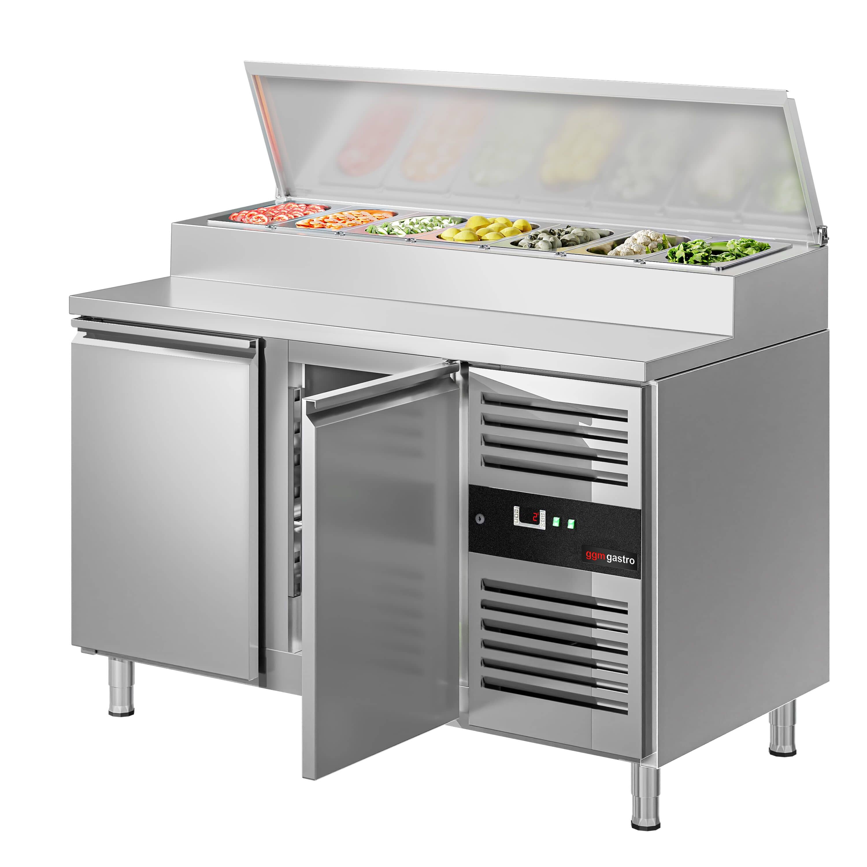 Saladetă PREMIUM - 1510x800 mm - 2 uși - pentru 8x GN 1/3 recipiente — 8