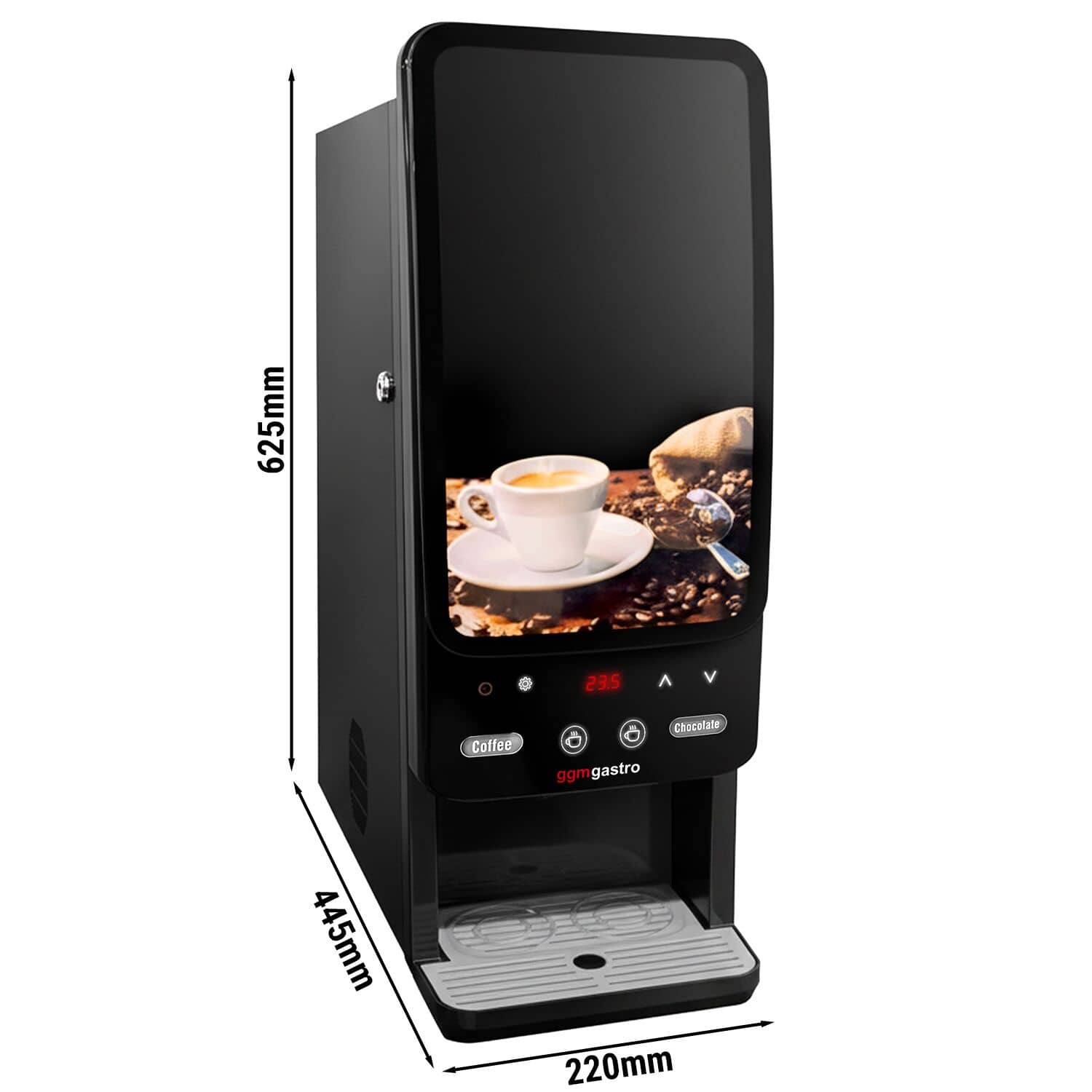 Automat pentru băuturi calde - 2 programe - Digital - 2 rezervoare pentru pulbere - Negru — 3