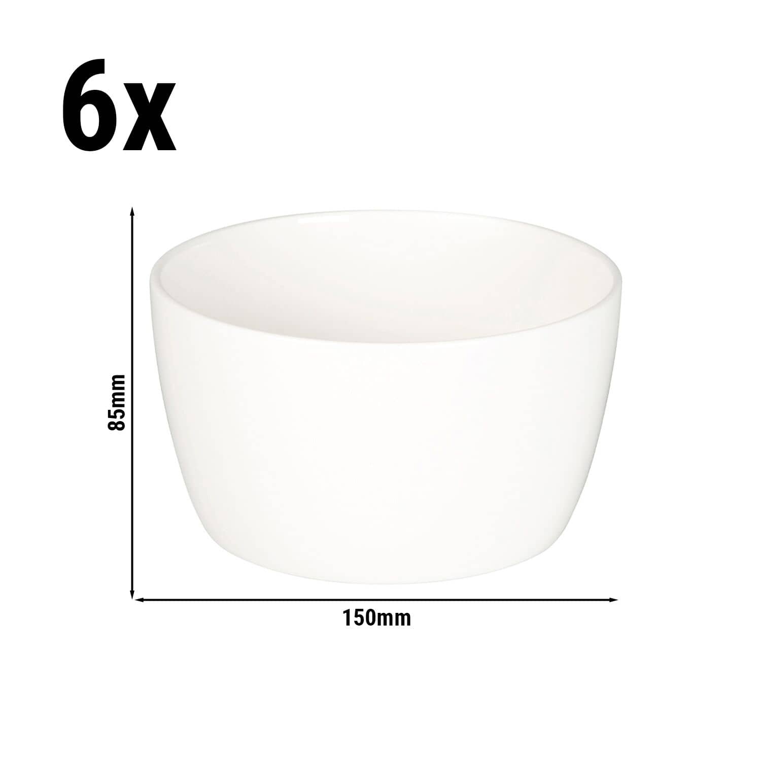 (6 buc) Bol | Lux - Porțelan - 150 ml - pătrat - 150x150 mm - Alb filigran — 3
