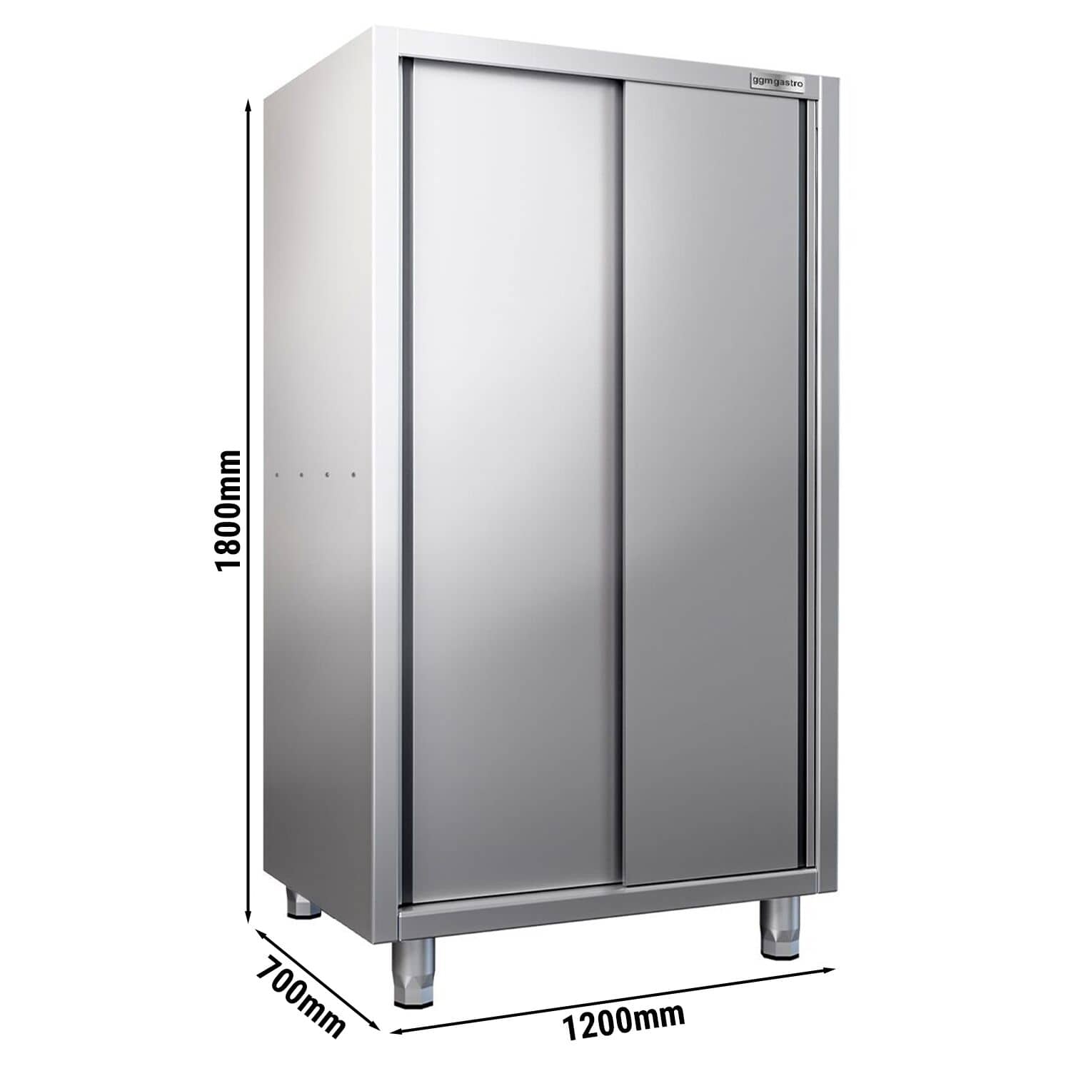 Dulap pentru veselă PREMIUM – 1200 x 700 mm – 2 uși glisante – Înălțime: 1800 mm — 3