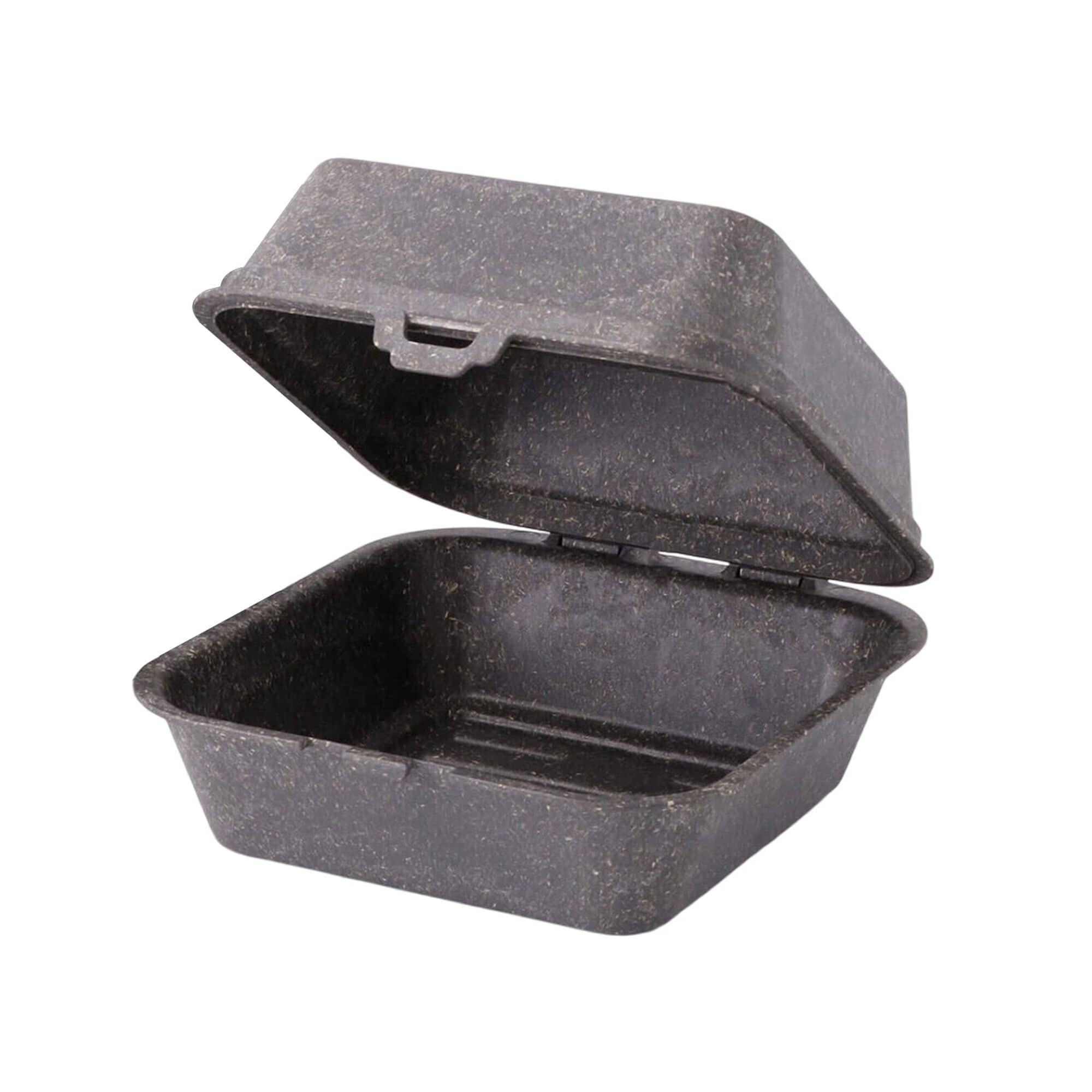 (60 bucăți) Cutie reutilizabilă pentru burgeri – 160 x 150 x 85 mm – Gri — 4
