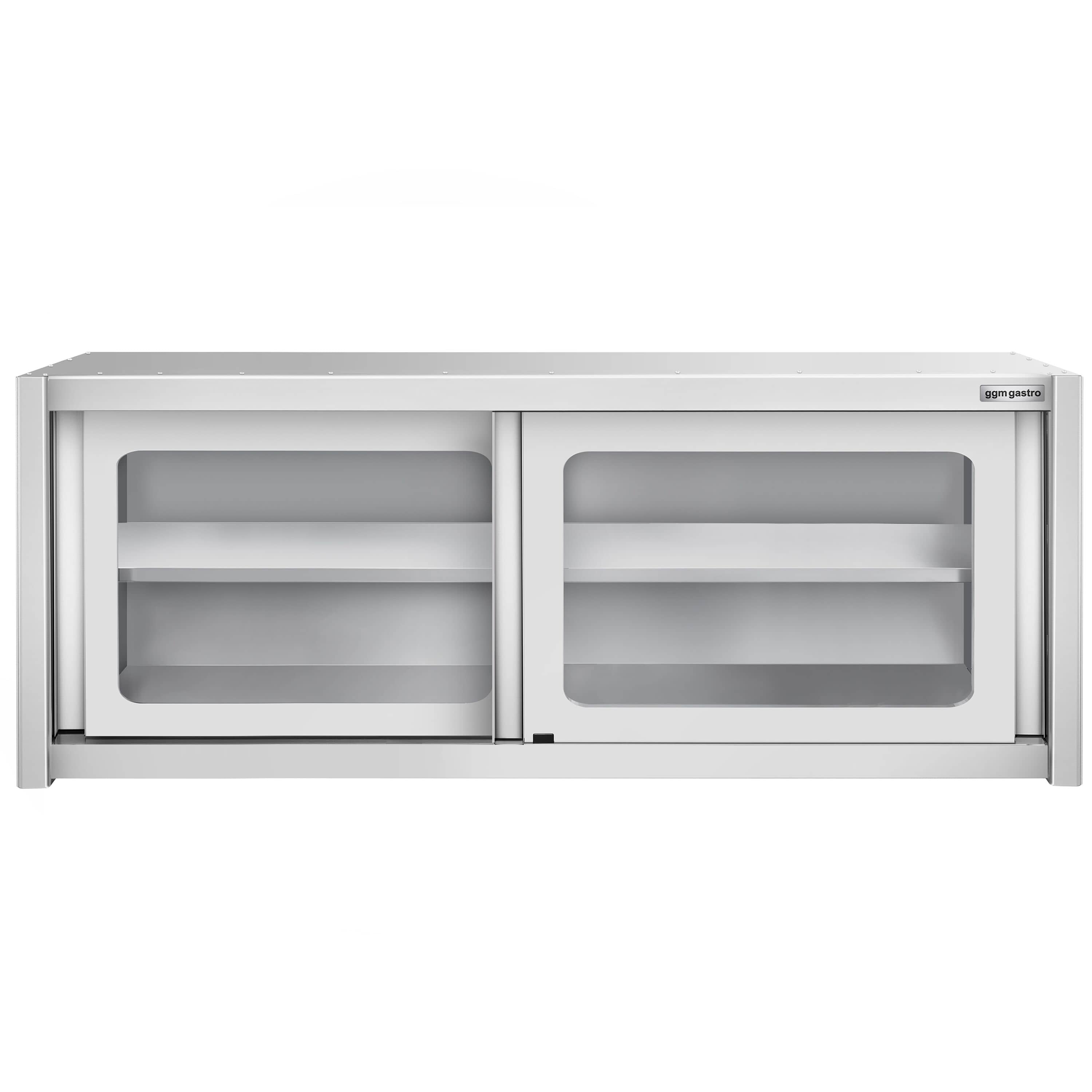 Dulap de perete din oțel inoxidabil - 2000x400 mm - cu uși glisante din sticlă - 650 mm înălțime — 5