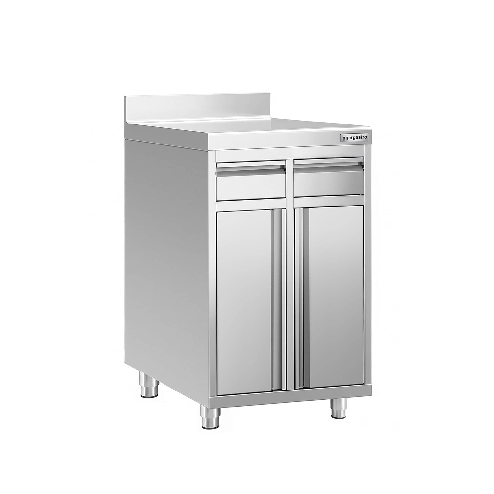Dulap de lucru – pentru mașina de cafea – 600 x 600 mm – cu 2 uși batante, 2 sertare și rebord — 2