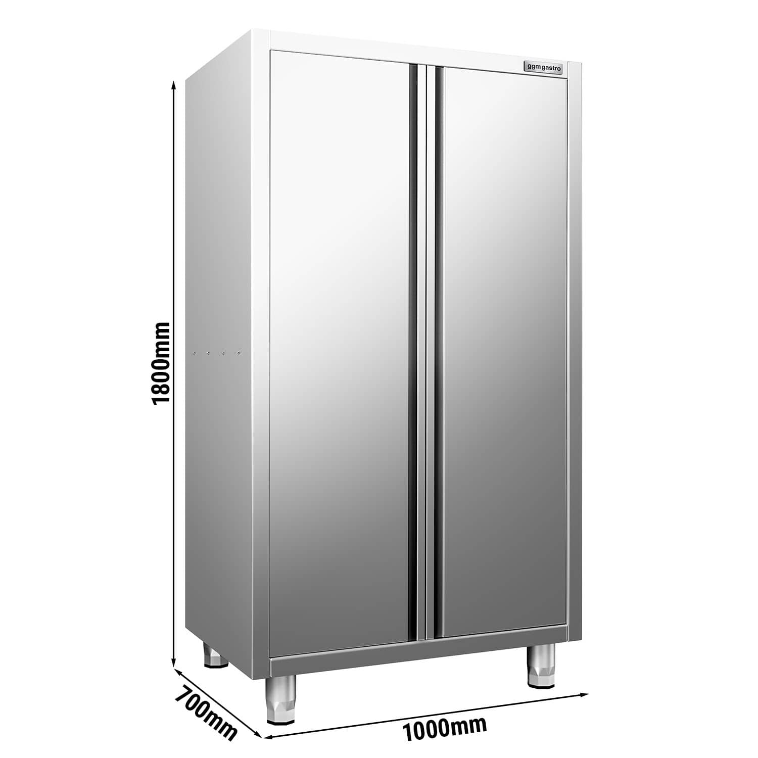 Dulap pentru veselă PREMIUM - 1000 x 700 mm - cu 2 uși batante - Înălțime: 1800 mm — 3