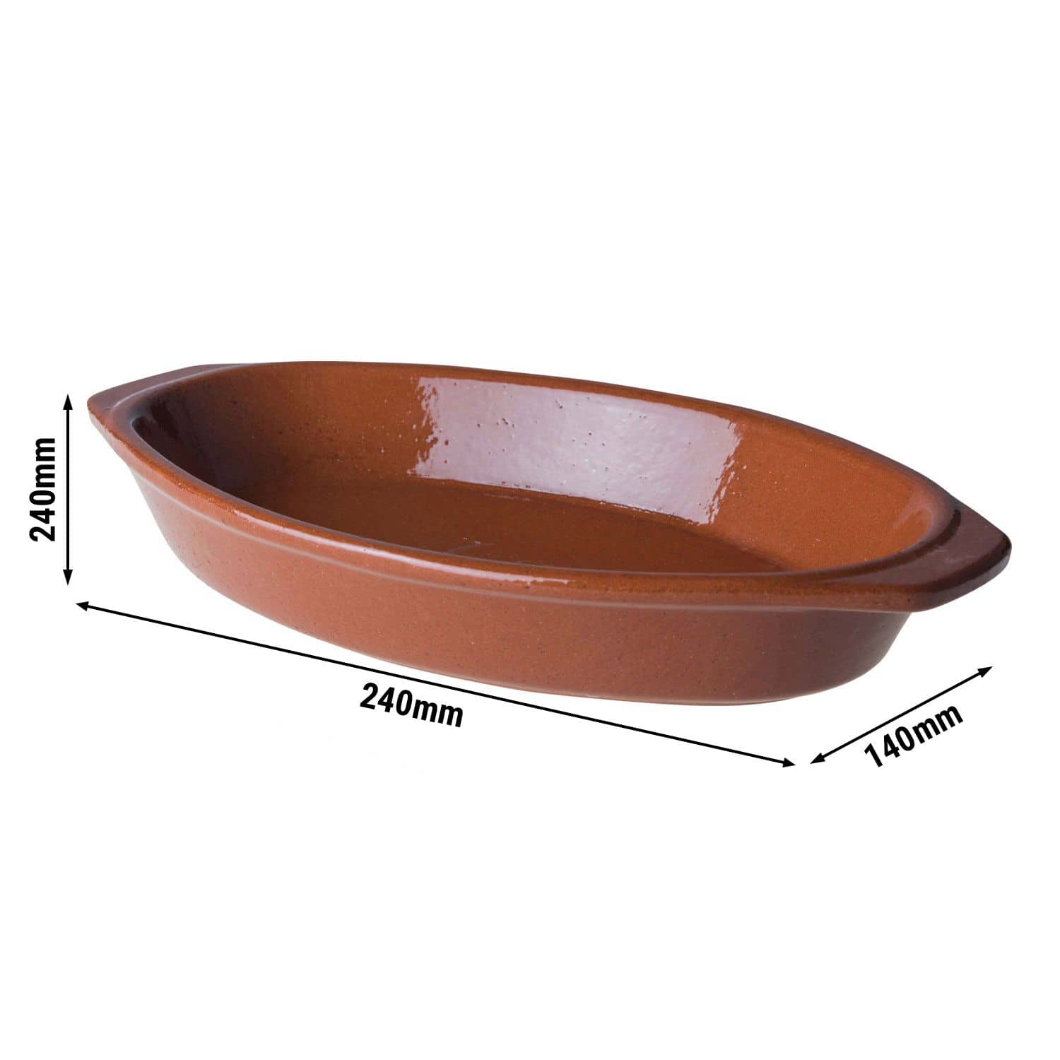 (10 buc) CLASSICO - Vas tapas oval - 240x140x40 mm - maro — 3