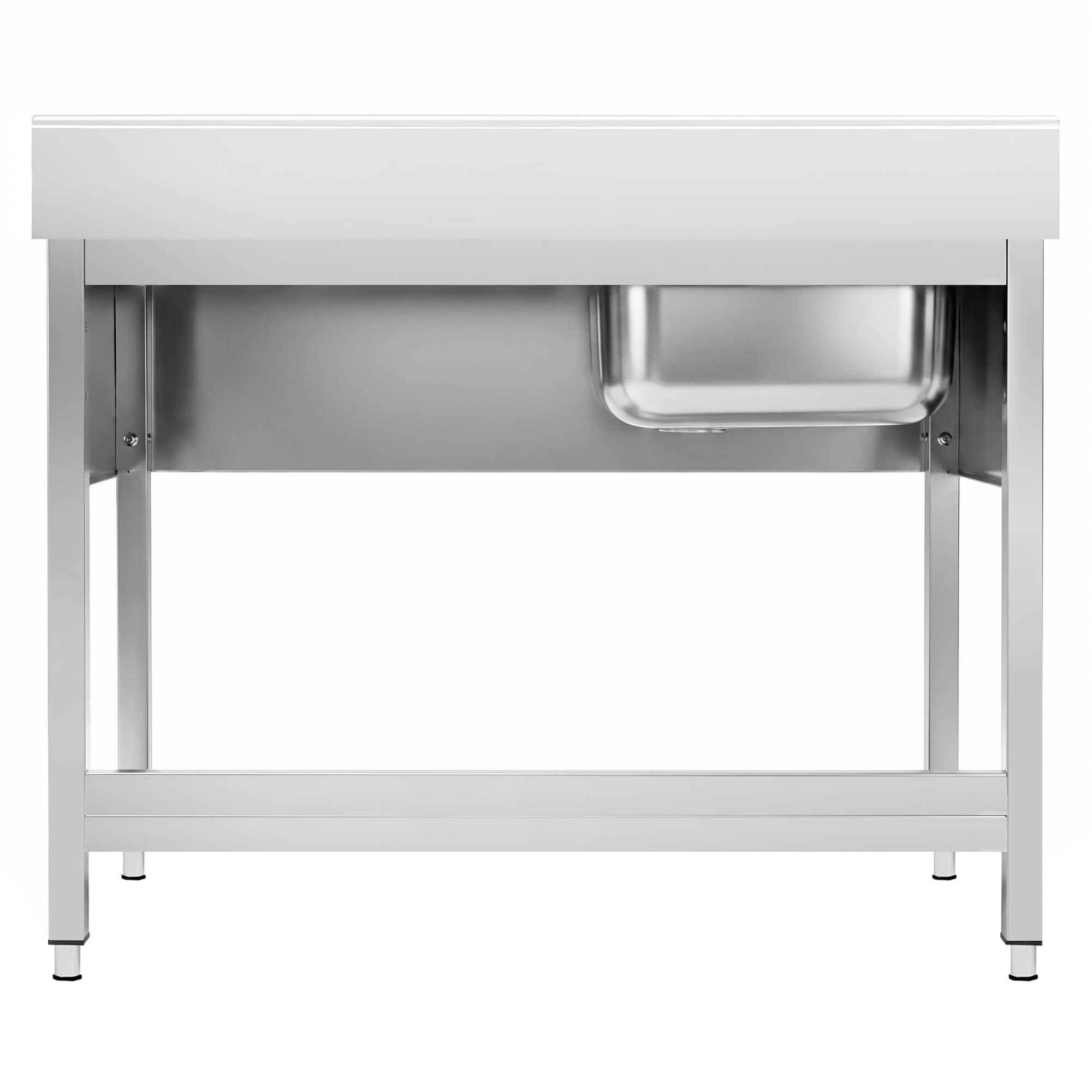 Chiuvetă profesională PREMIUM - 1200x600 mm - cu poliță inferioară - cu 1 cuvă - cuva pe stânga — 6