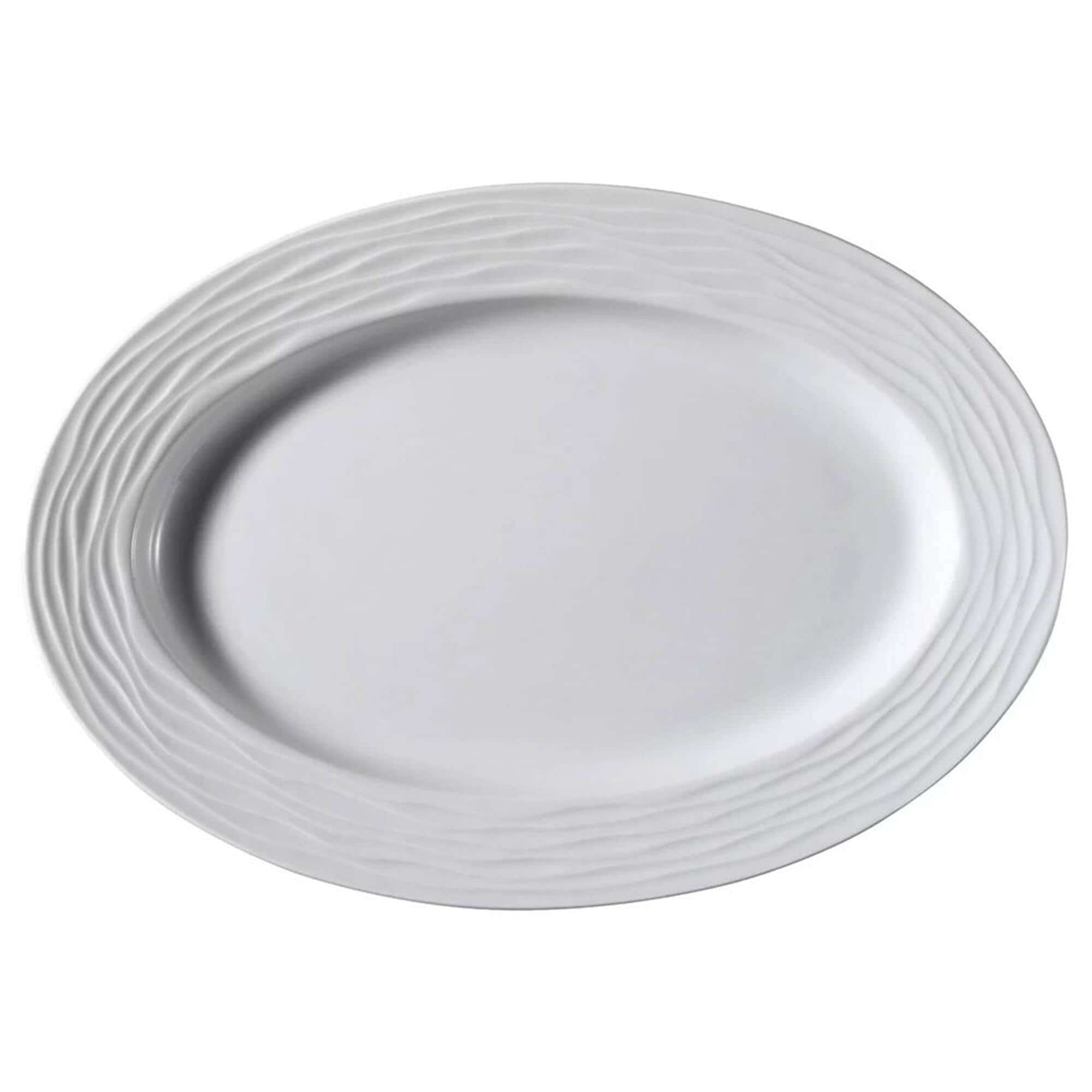 (6 bucăți) SEA WAVE - Farfurie/farfurie pentru kebab - ovală - Lungime: 350 mm - Alb — 2