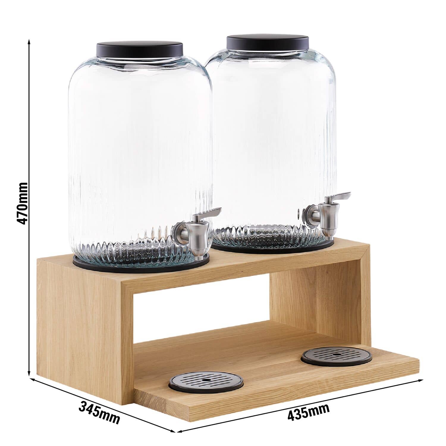 Distribuitor de băuturi - VALO - Set de 3 piese - 2 recipiente din sticlă cu robinet - 2x 7 litri - inclusiv suport — 3