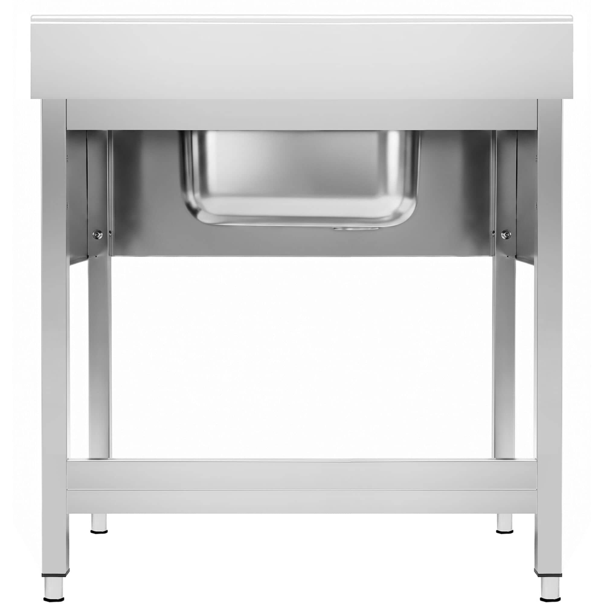 Chiuvetă profesională pentru oale PREMIUM - 800x700 mm - cu poliță inferioară - cu 1 cuvă - cuva centrală — 6
