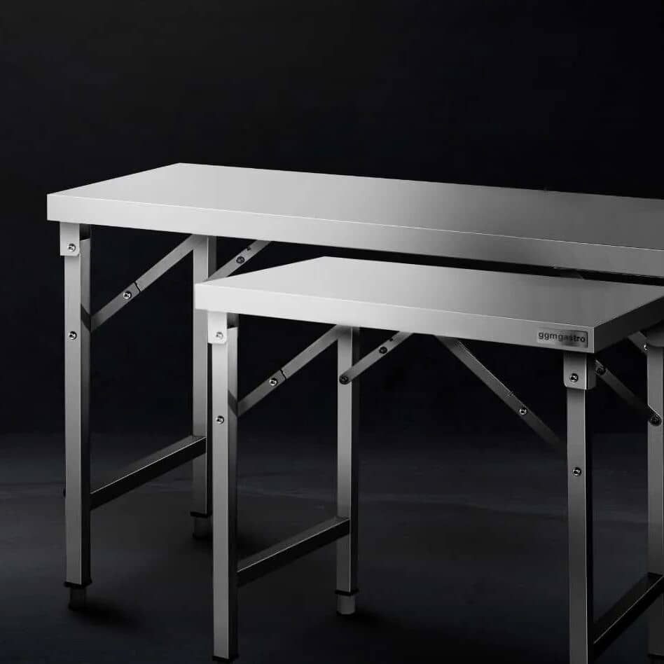 Masă de lucru din oțel inoxidabil – pliabilă – 1400 x 600 mm — 13