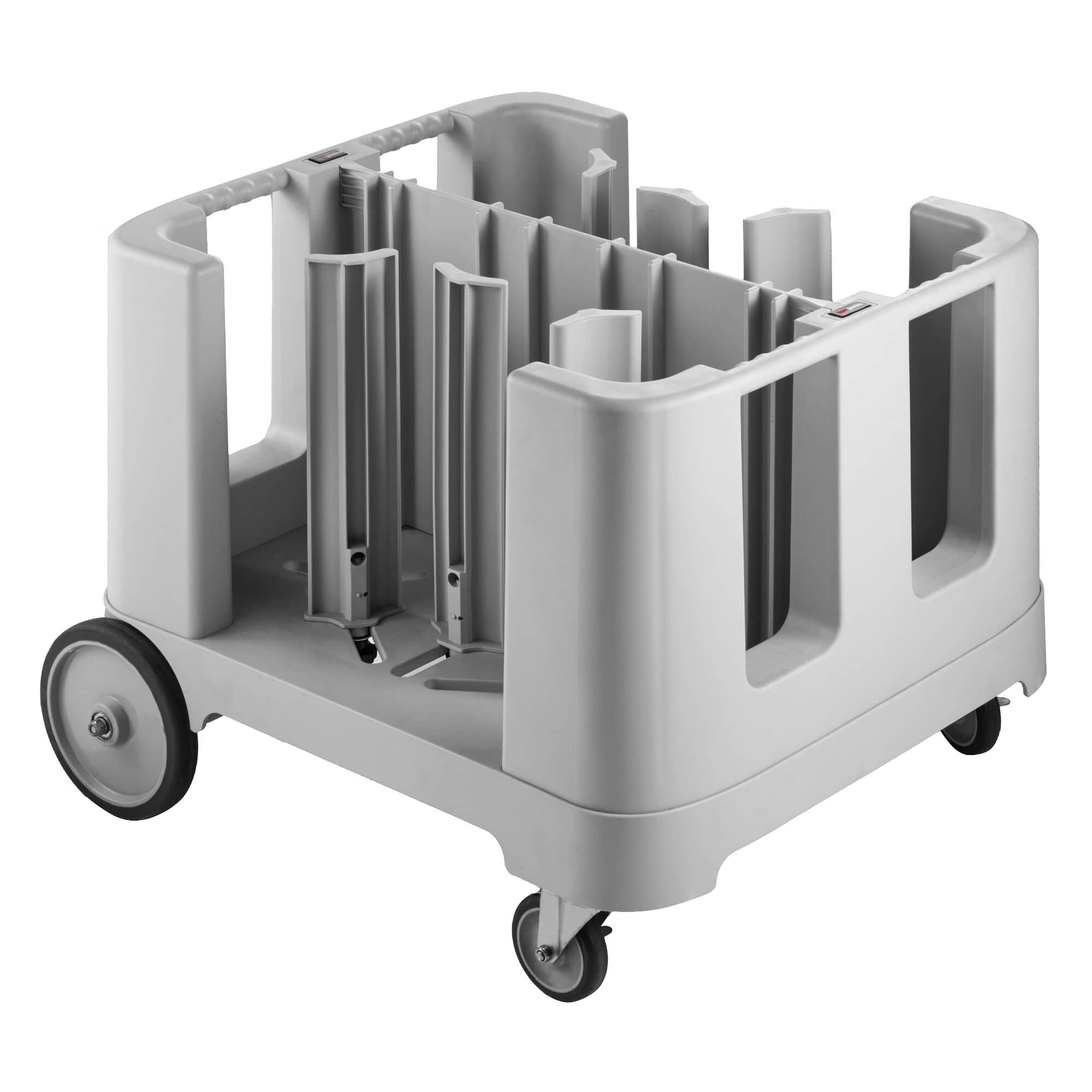 Cărucior distribuitor de farfurii - neutru - 963x908x763 mm - cu roți - 405 farfurii - polietilenă - Ø 114-330 mm — 6