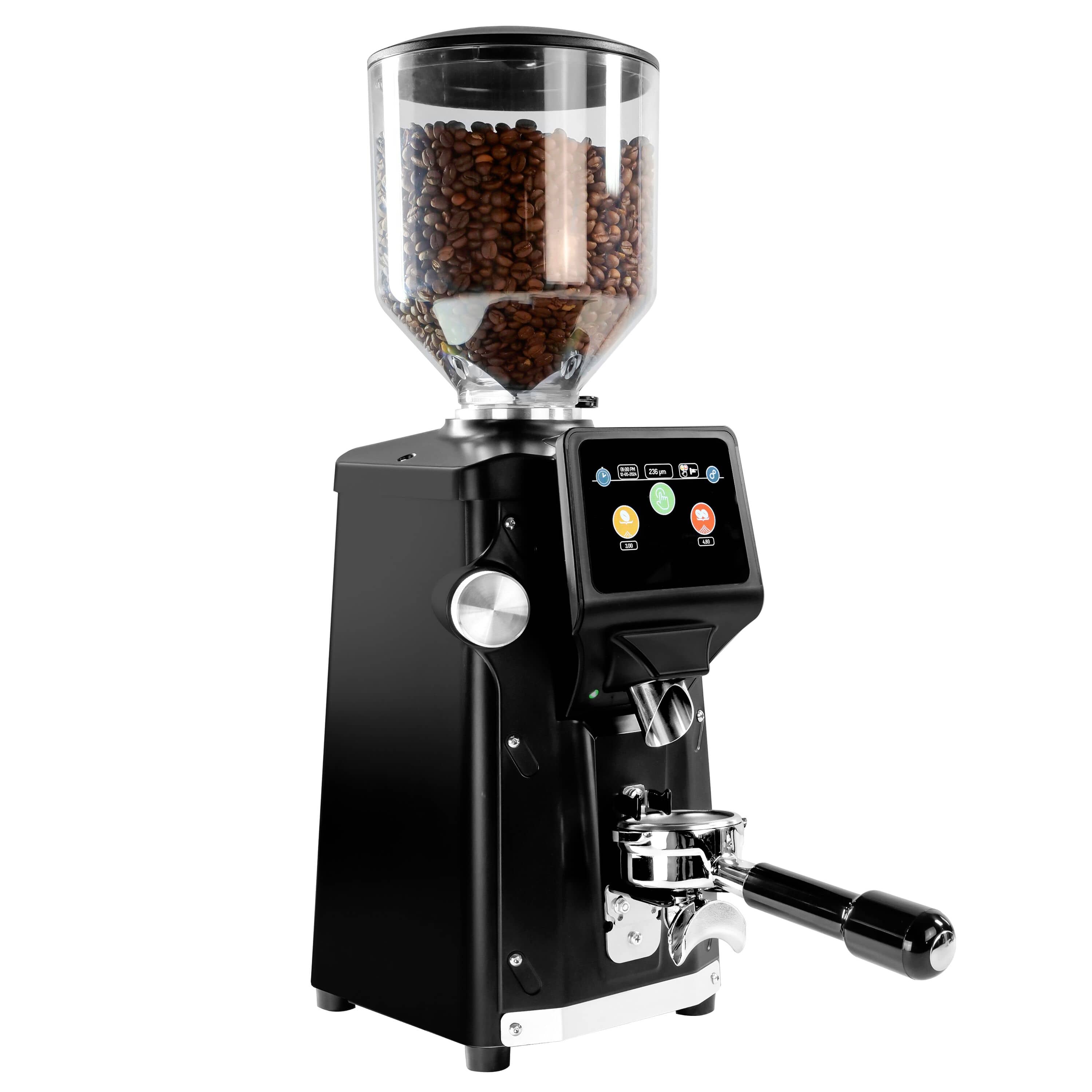 Râșniță de cafea profesională - recipient 1,2 kg - cu sistem de răcire - Ø 83 mm cuțite plate - detectare automată a suportului cu sită - carcasă din aluminiu - negru — 2