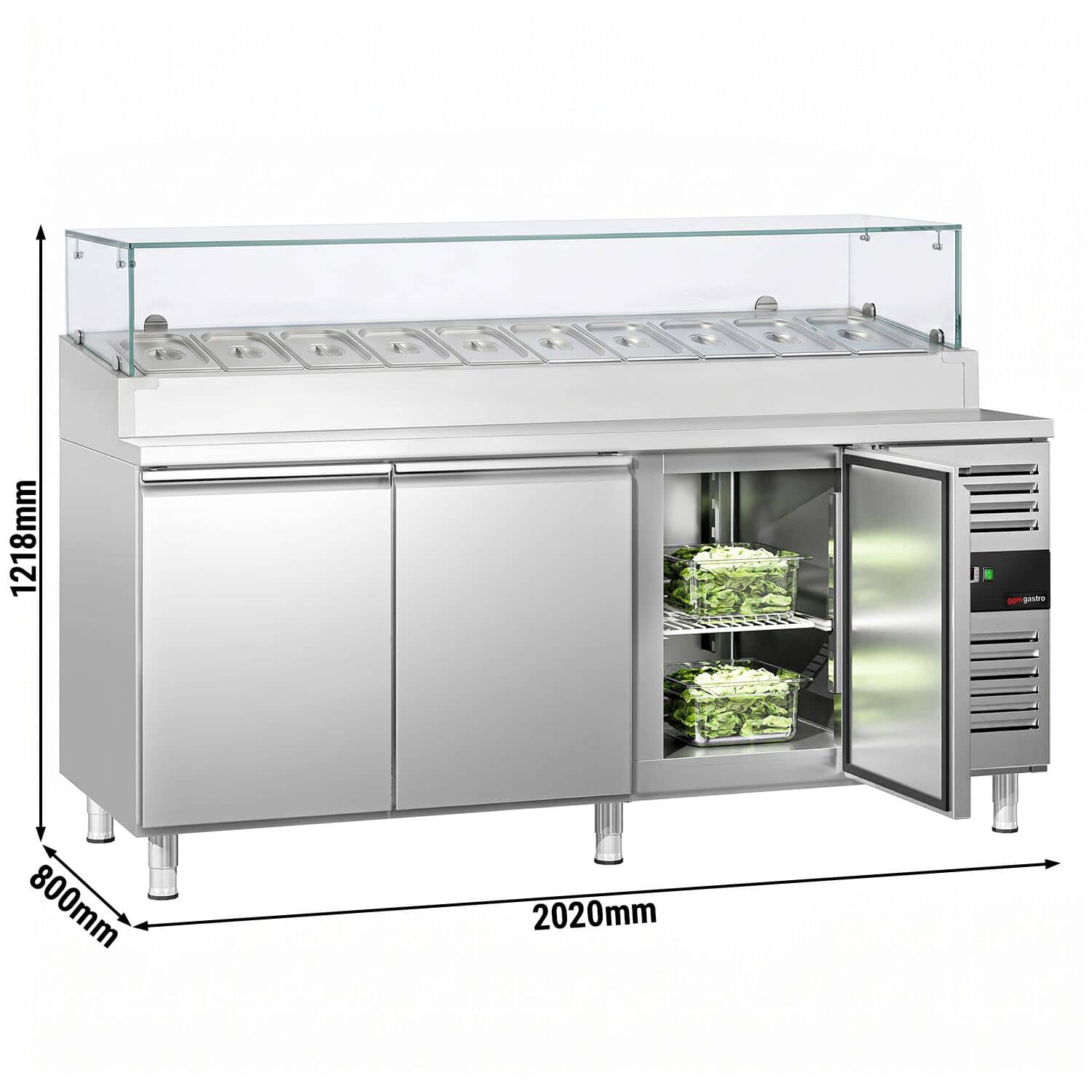 Saladetă PREMIUM - 2020x800 mm - 3 uși - pentru 10x GN 1/3 — 3