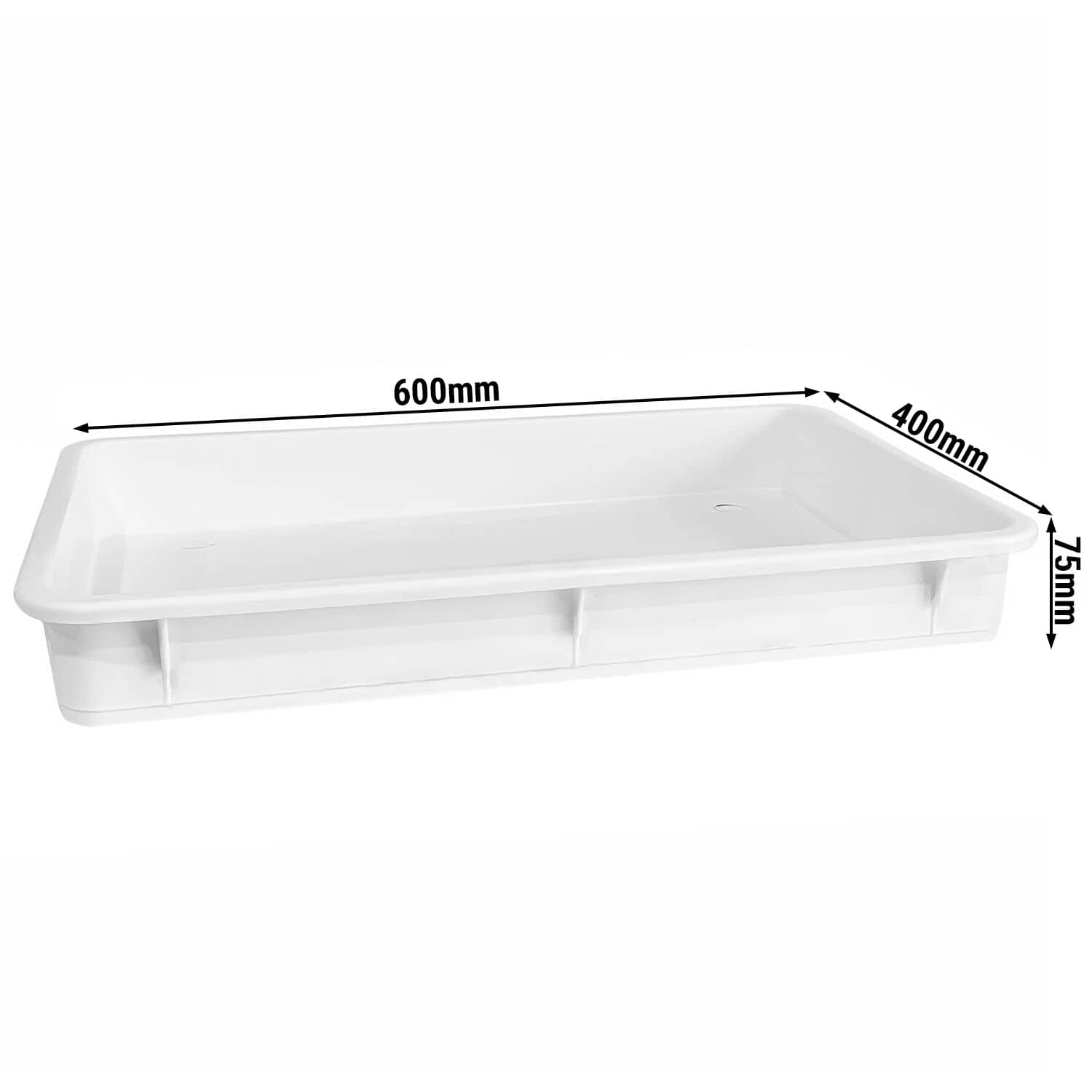 (9 tlg) Cutie aluat pizza -set - 8 recipiente & 1 capac - EN 600x400 mm - Înălțime: 75 mm - polipropilenă - alb — 3