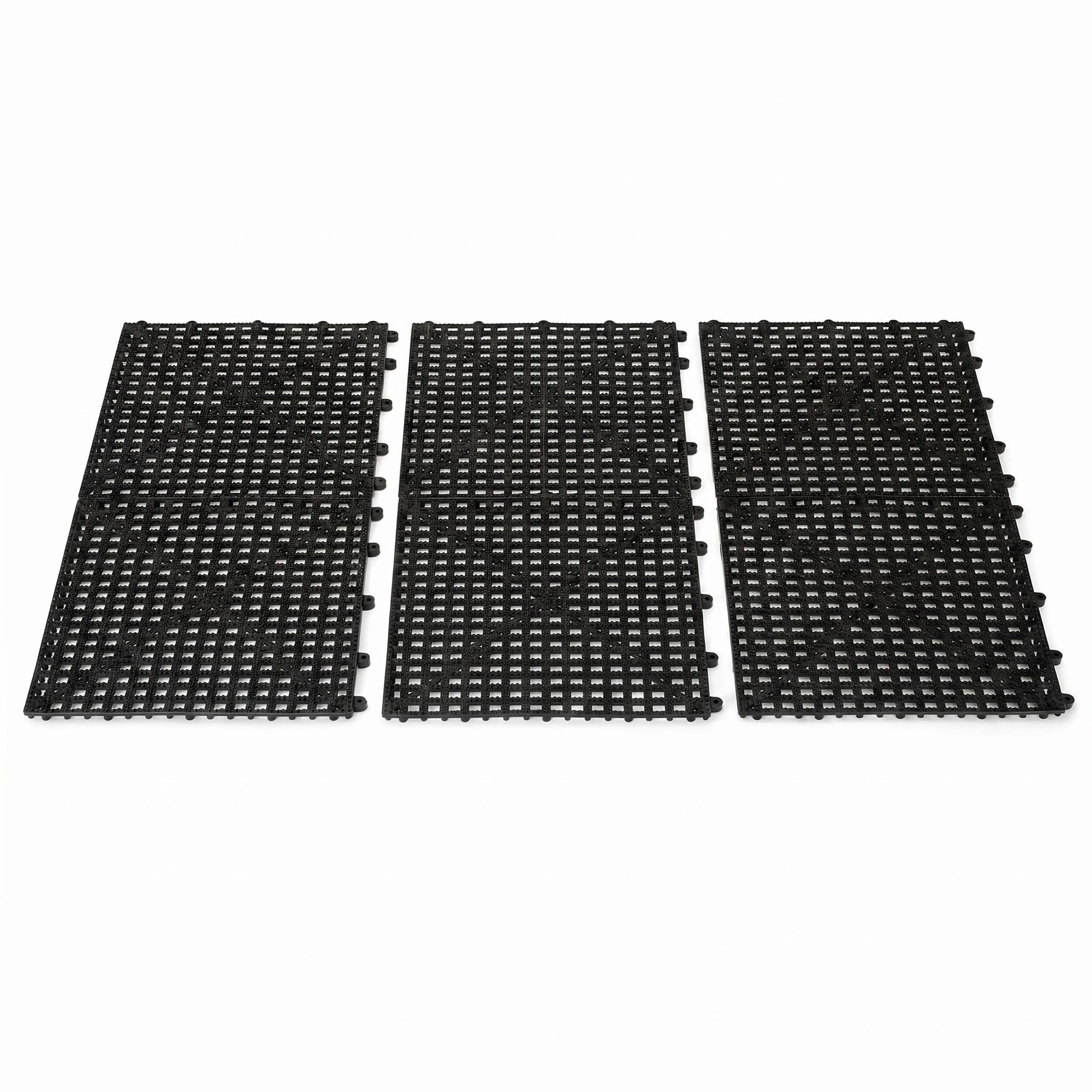 (3 bucăți) FUCHS | DELFIN® Covor de scurgere din cauciuc - set de 2 - 315x315mm - conectabil - negru — 2
