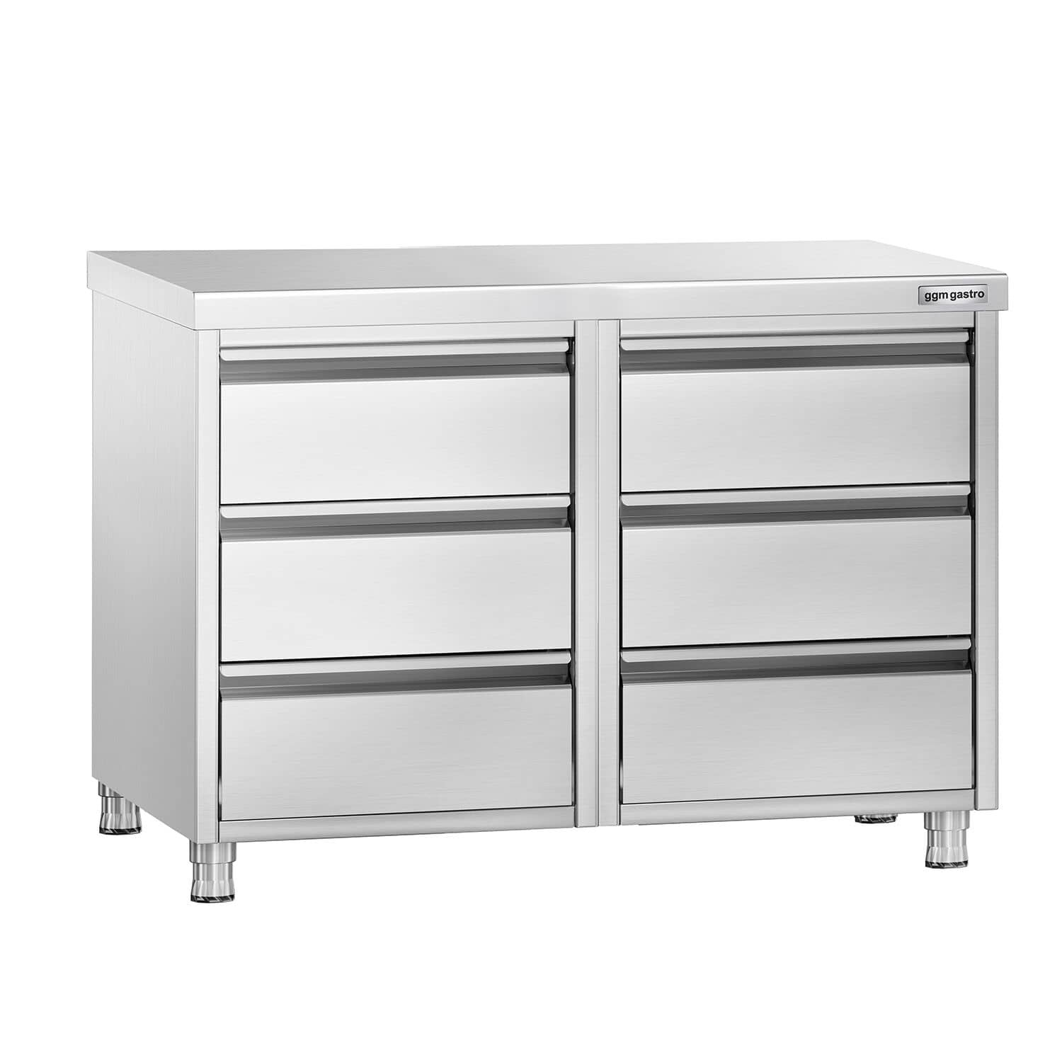 Masă tip dulap PREMIUM - oțel inoxidabil - cu 6 sertare - 1000x700 mm — 2