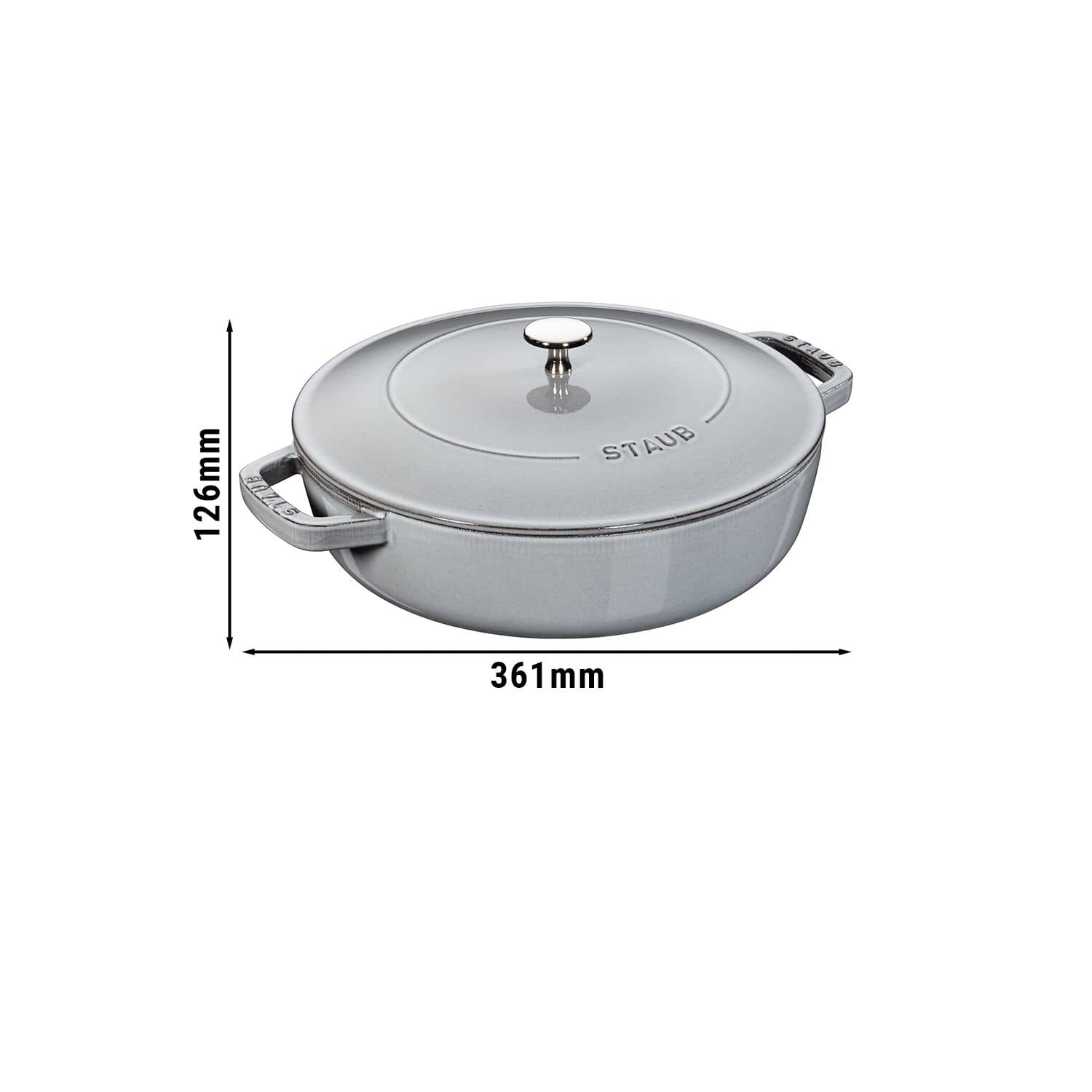 PRAF | BRAISERS - Prăjitor cu structură Chistera Drop - 280 mm - Fontă - Gri grafit — 3