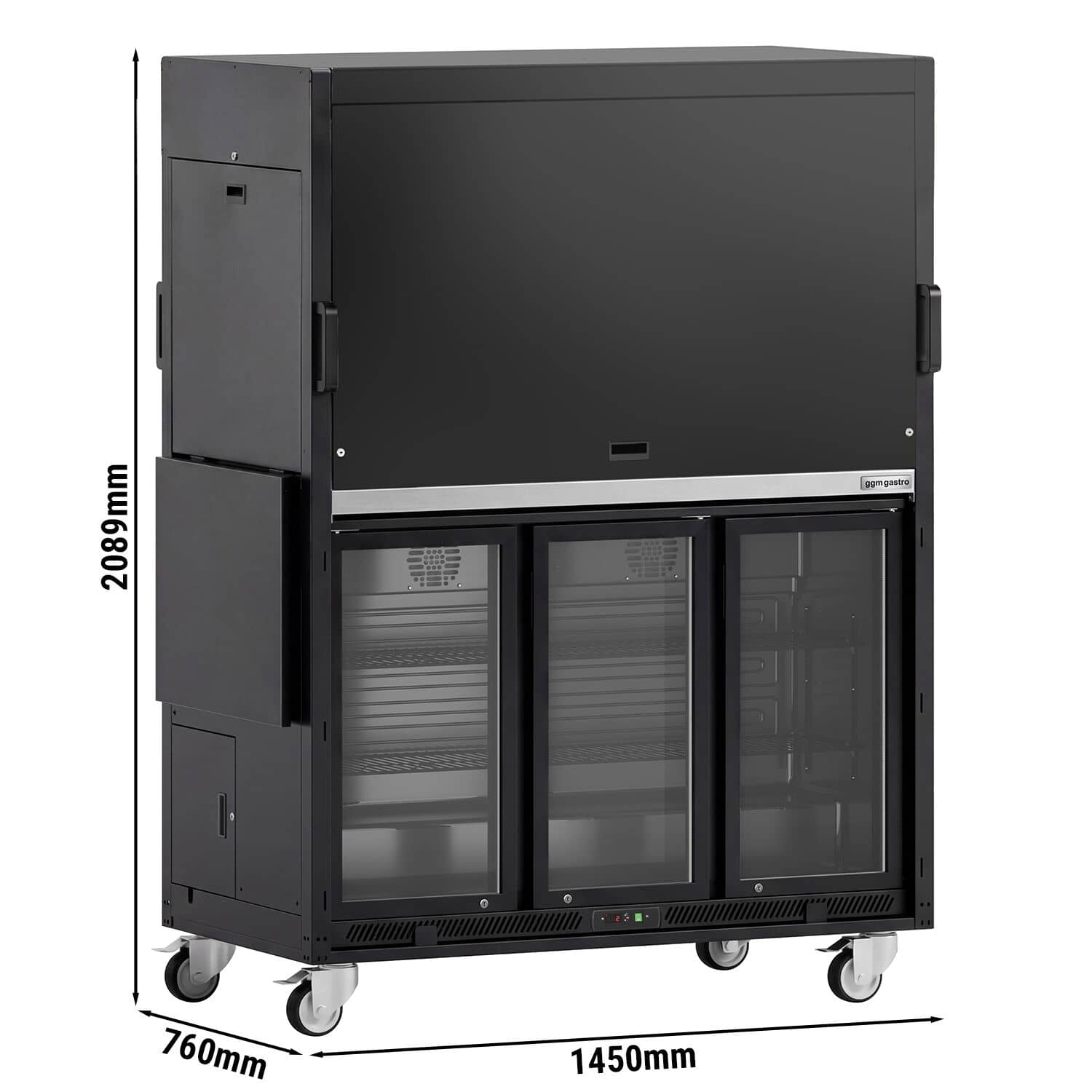 Stație mobilă pentru cocktailuri - cu frigider bar, suprafață de lucru, suport pentru pahare și iluminare LED - pliabilă — 3