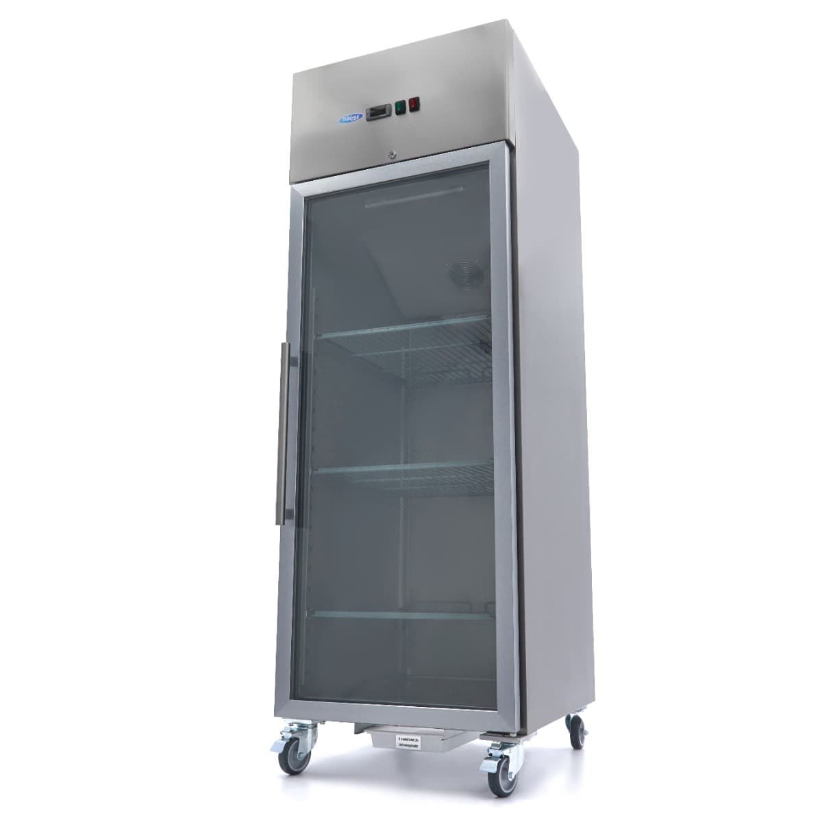 Fridge - 600L - 3 Adjustable Shelves (2/1GN) - Stainless Steel - with Glass Door