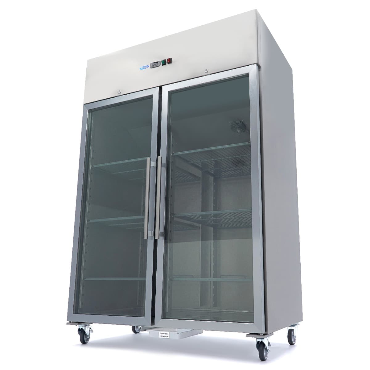 Fridge - 1200L - 6 Adjustable Shelves (2/1GN) - Stainless Steel - with Glass Door