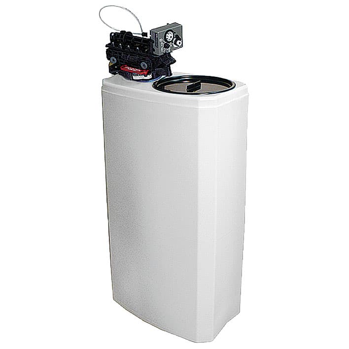 automatic water softener, capacity 8 litres, 800 litres/h, salt reserve 25 kg