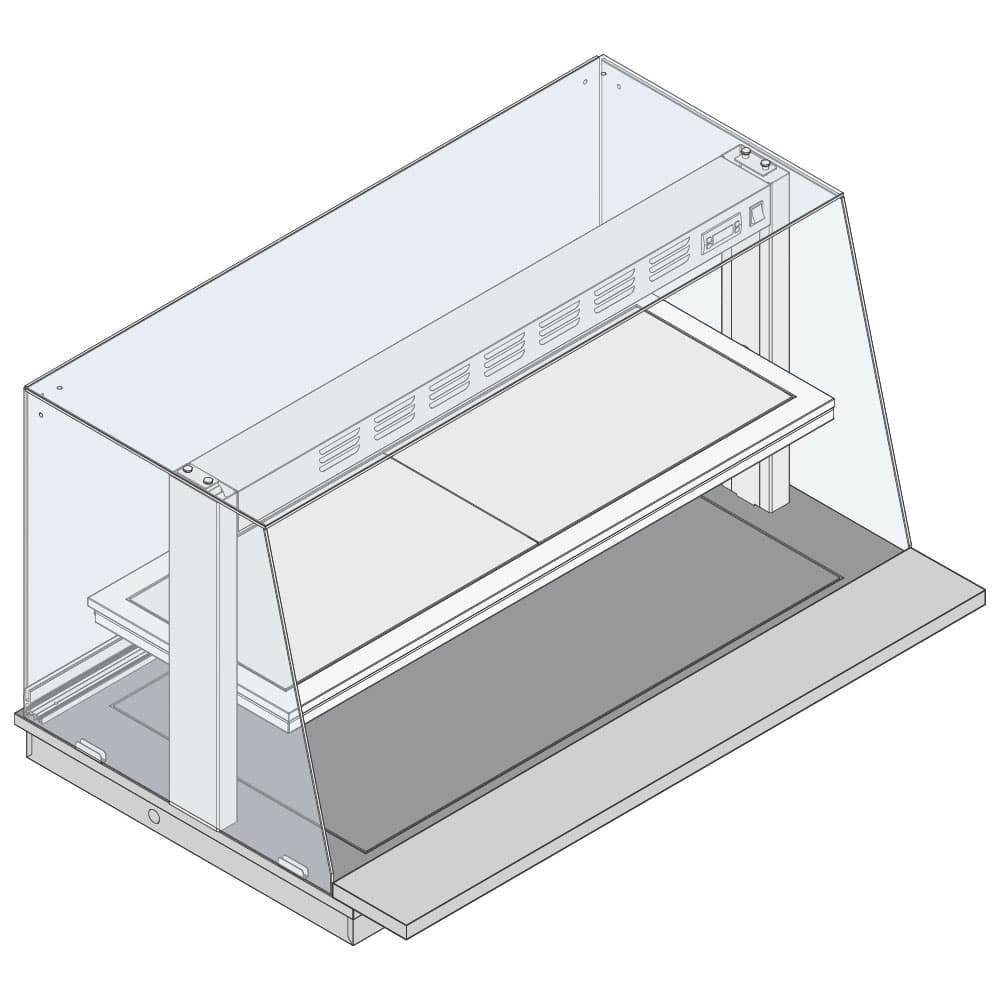 Heated DELI display with 1 shelf, closed on customers side, 5x GN 1/1