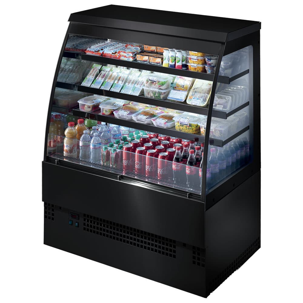 Refrigerated self-service counter with 3 shelves, ventilated, +3°/+5°C, l=1205 mm - RAL9005