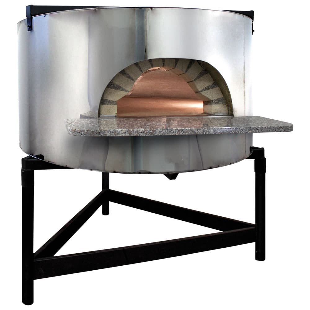 wood pizza oven with stainless steel facade, bedplate ø 1450 mm, capacity 8/10 pizzas