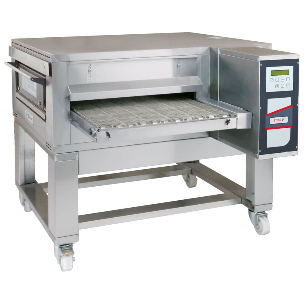 gas ventilated tunnel oven with support on castors, digital, max 135 pizzas/h