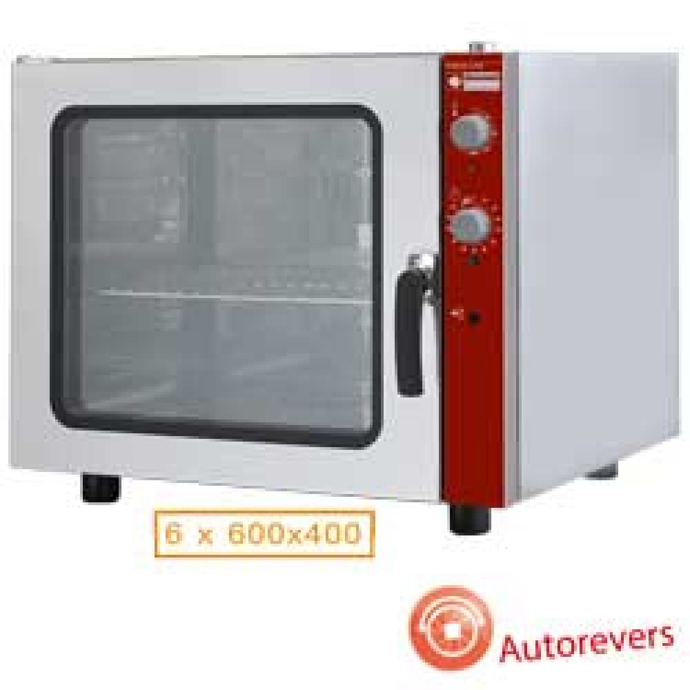 Electric convection oven, 6x 600x400 mm, with manual humidifier – Stoc nou