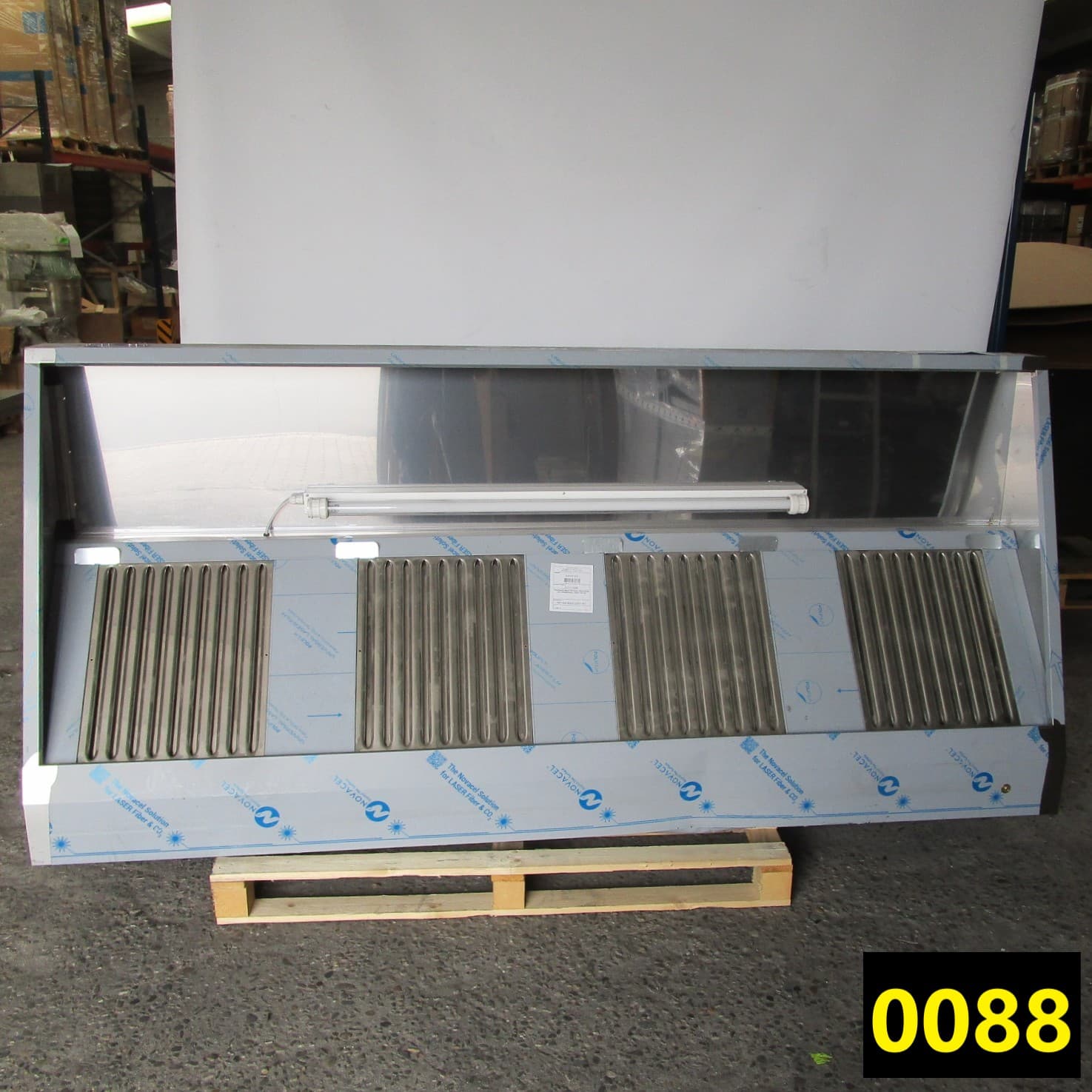 Wall-mounted hood Snack version with motor, lighting and speed governor, 2400x1100 mm - DAMAGED
