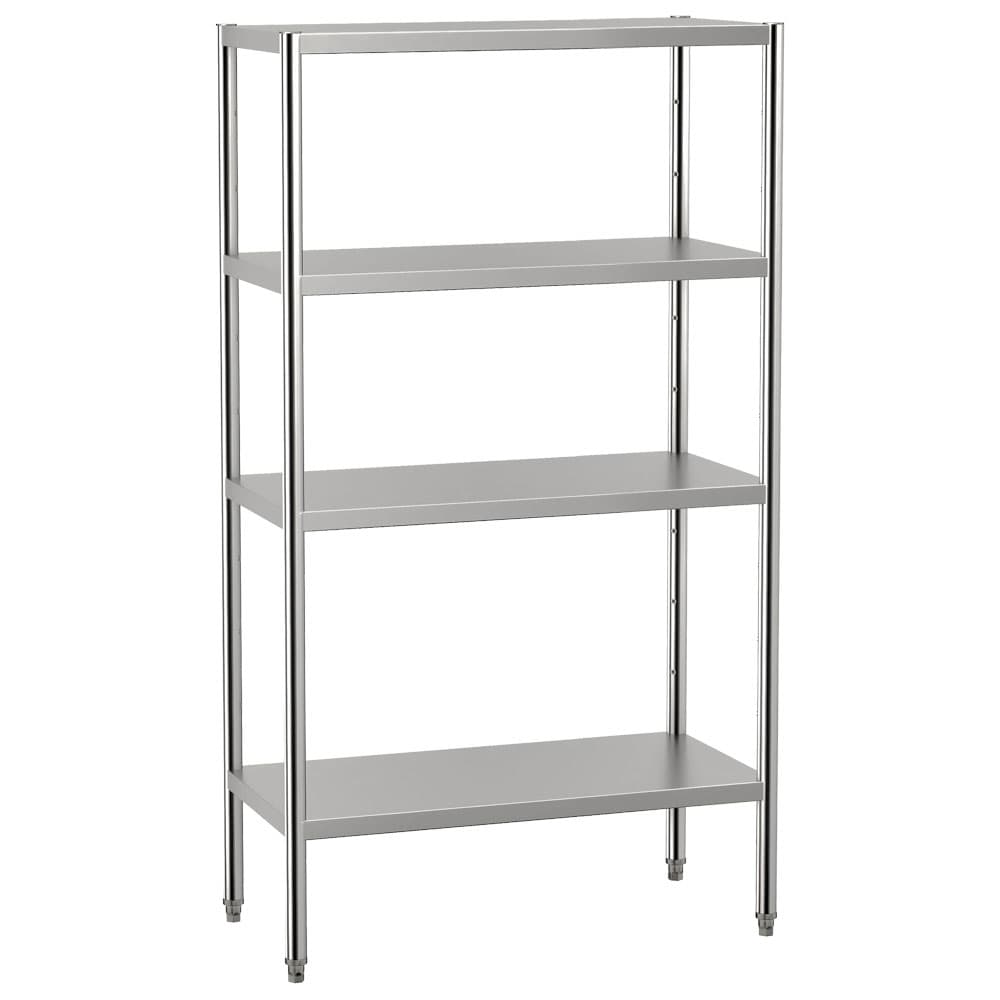 Shelving unit made of stainless steel with 4 shelves, 1800x500x1800 mm