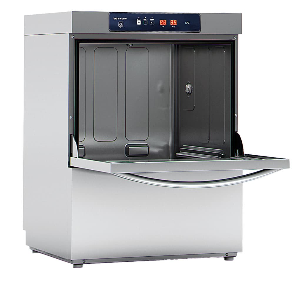 Glasswasher with electronic control, detergent dispenser and drain pump, rack 40x40 cm, max. h=27 cm