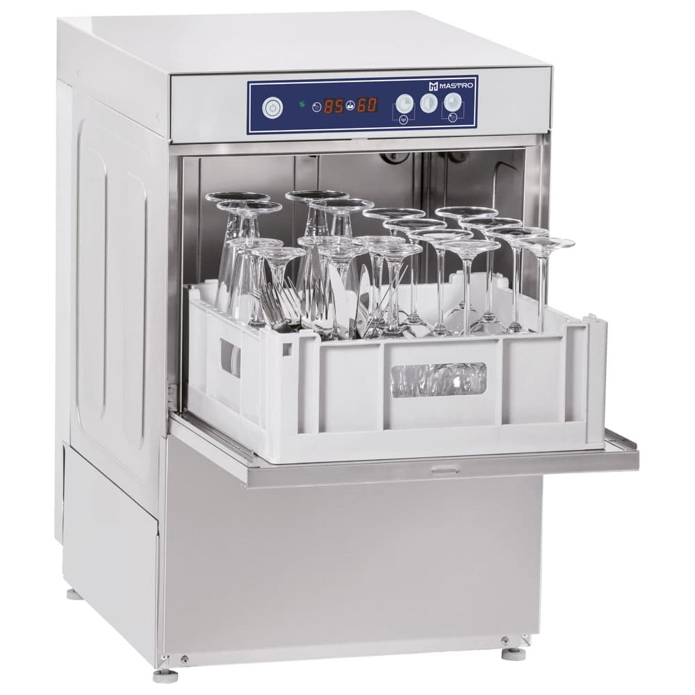 Glasswasher with detergent injector, rack 40x40 cm, max h=27 cm, digital version