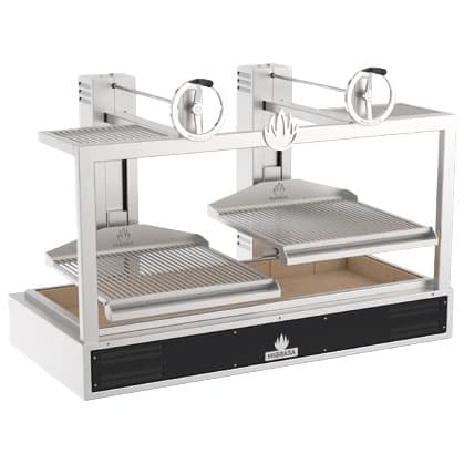 Grătar pe cărbuni Virtus GMB200 – grilă ridicabilă 2x 890x630 mm