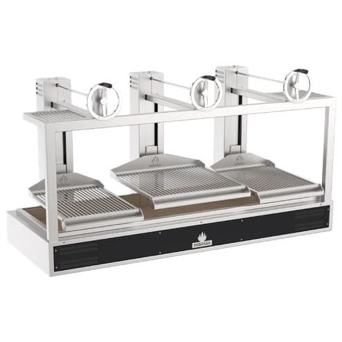 Grătar pe cărbuni Virtus GMB2523GR – grilă ridicabilă 3x 685x630 mm