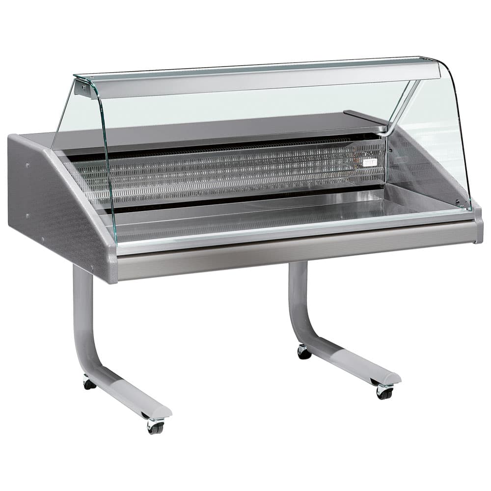 refrigerated fish counter on castors, static cooling, 0°/+6°C, w=1500 mm