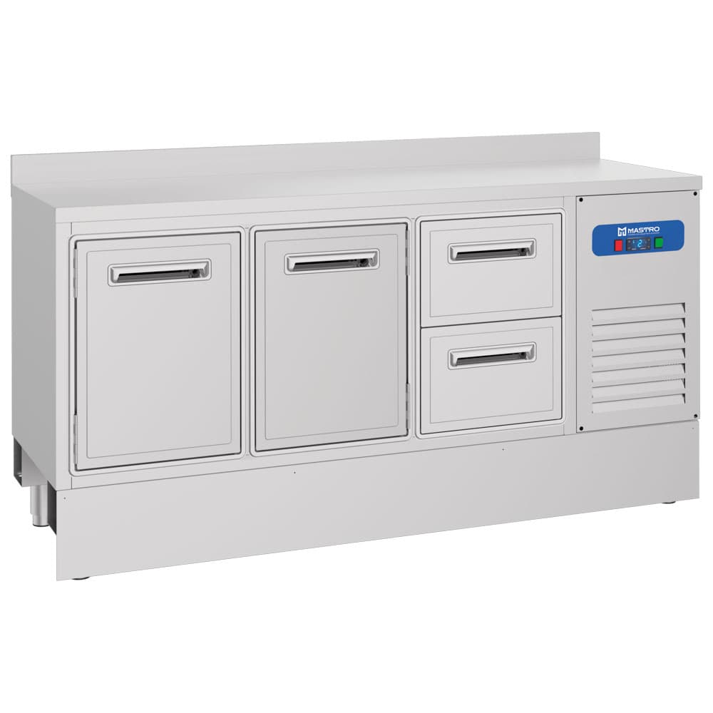 Refrigerated bar counter with 2 doors and 2 drawers, 1885x700 mm, 480 litres, -2°/+8°C