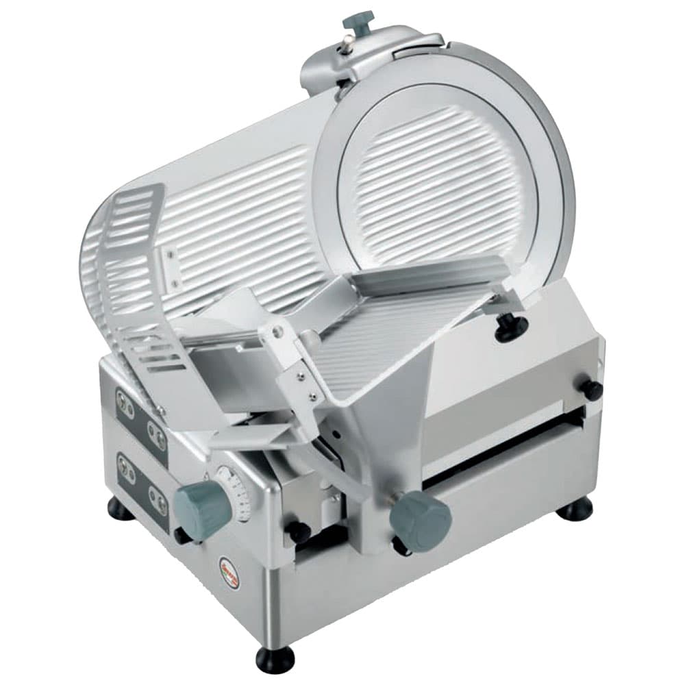 Gravity slicing machine, blade ø 300 mm, with motorized carriage