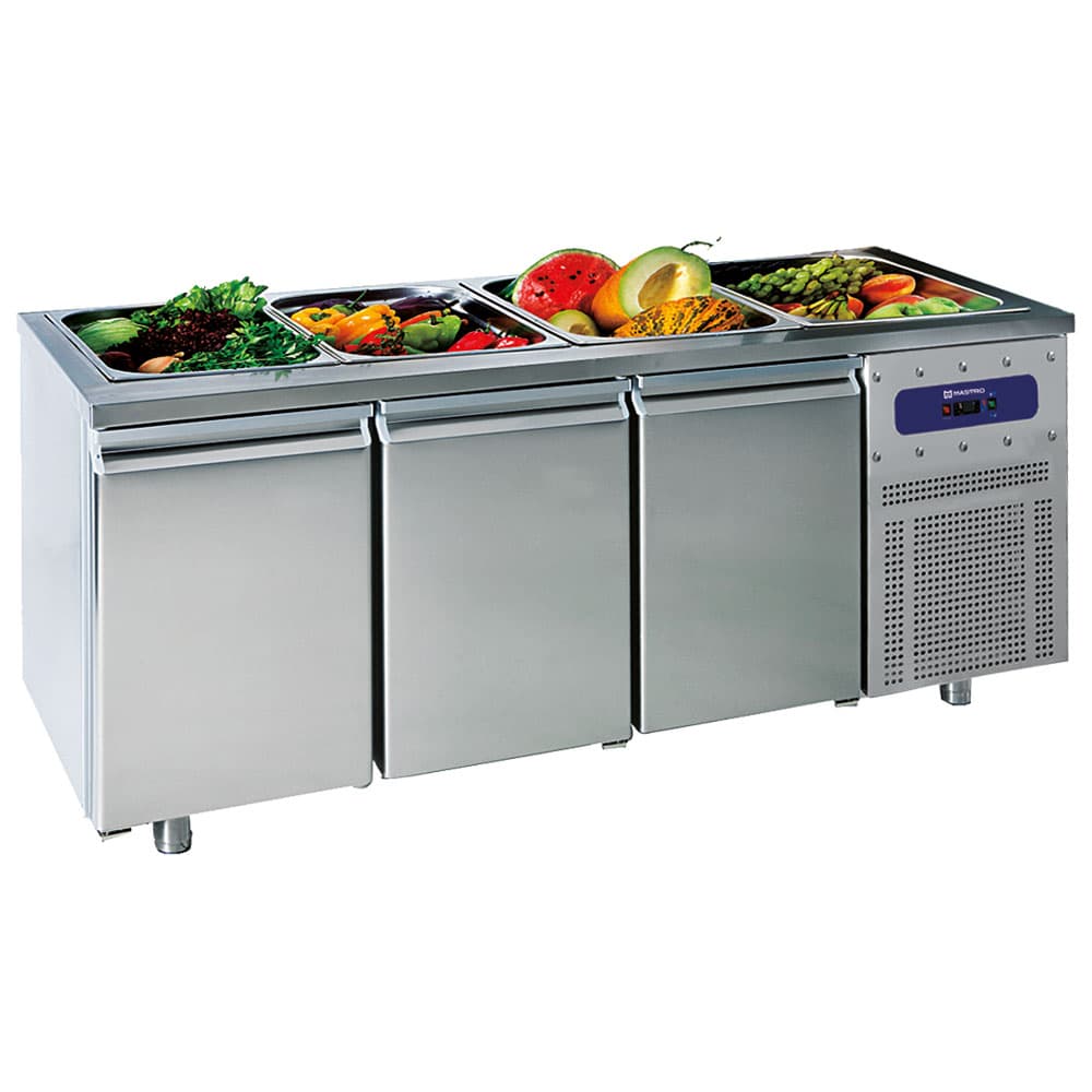 Saladette with 3 doors GN 1/1, 5x GN 1/1 h=150 mm, -2°/+8°C