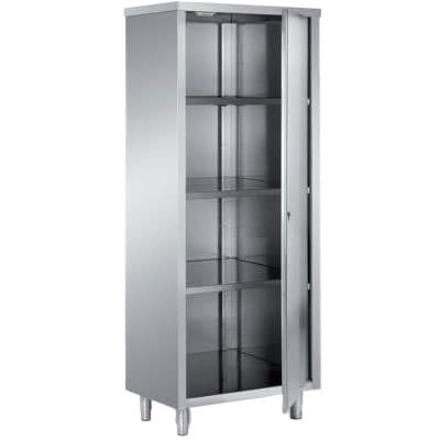 high cupboard with hinged door and 3 shelves, 700x600 mm