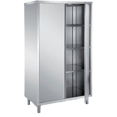 high cupboard with hinged door and 3 shelves, 1000x600 mm