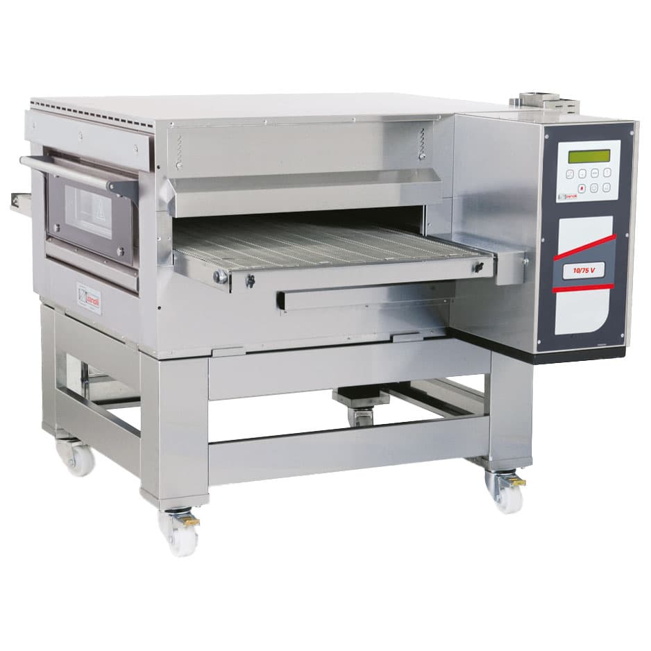 gas ventilated tunnel oven with support on castors, digital, max 300 pizzas/h